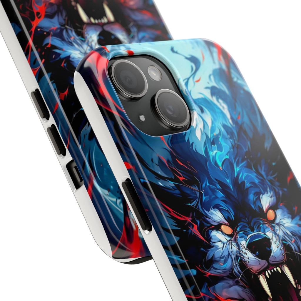 Aggressive Wolf Art Themed Tough Phone Cases for Iphones & Samsung Phones