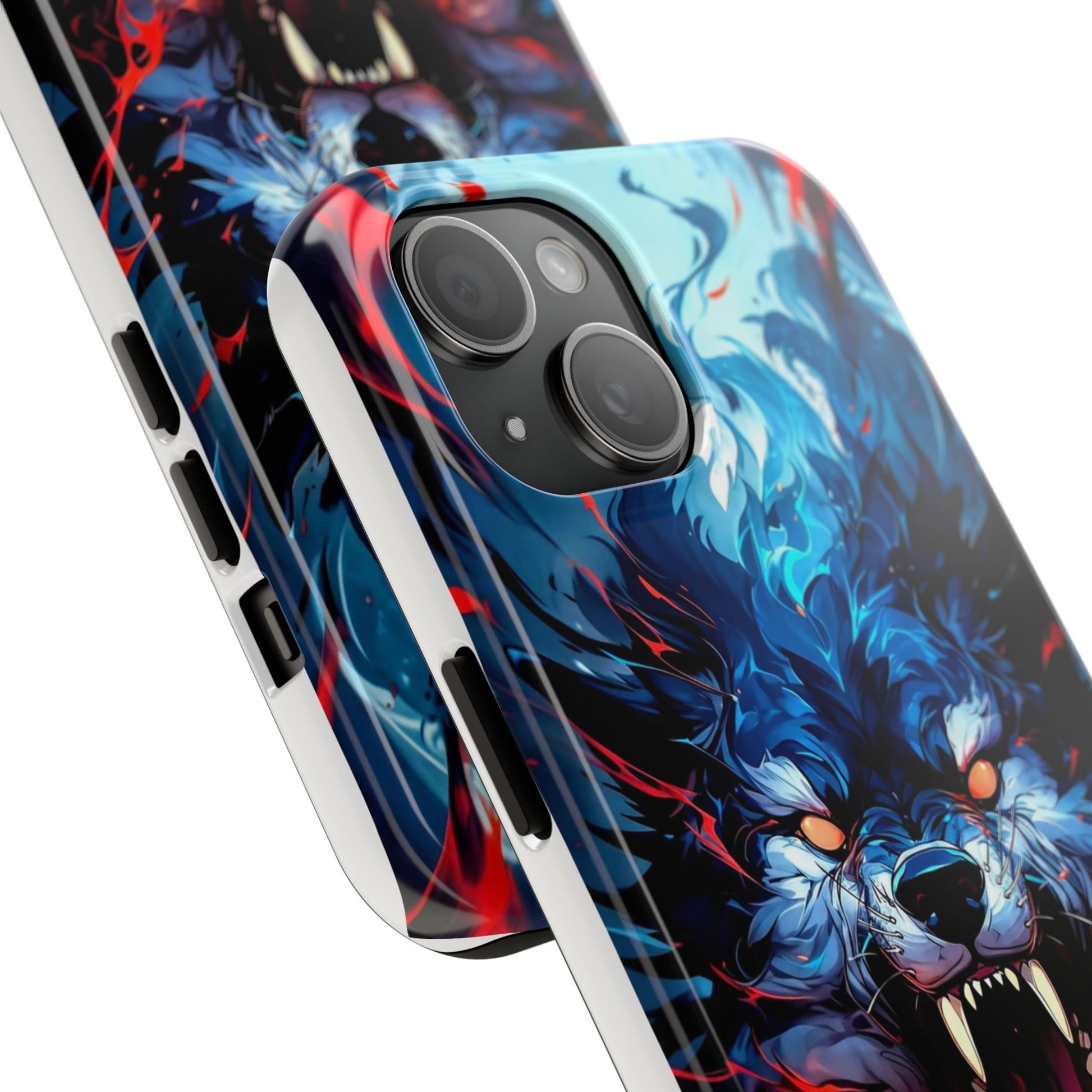 Aggressive Wolf Art Themed Tough Phone Cases for Iphones & Samsung Phones