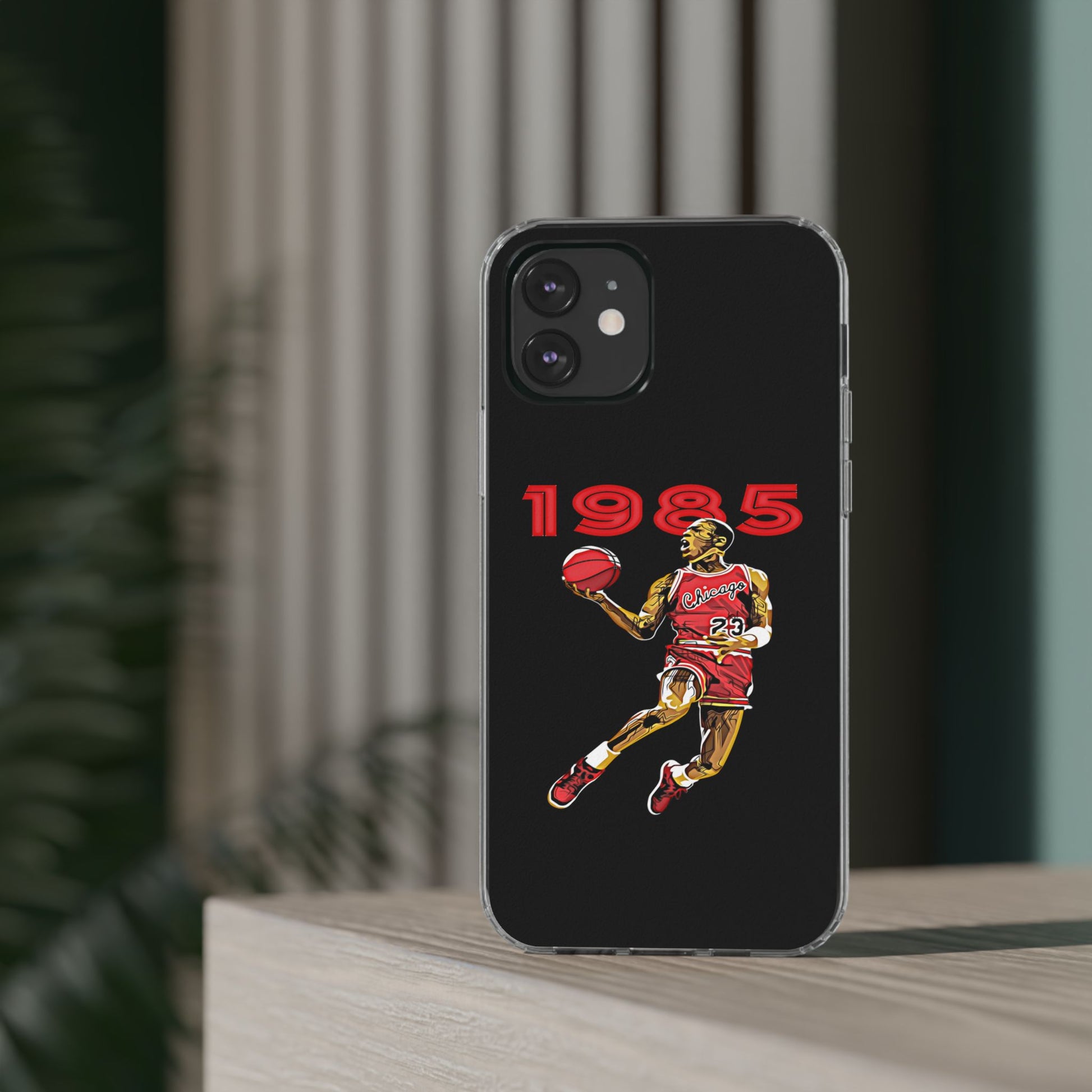 1985 Jordan Slam Dunk themed Basketball Inspired design Clear Phone Cases