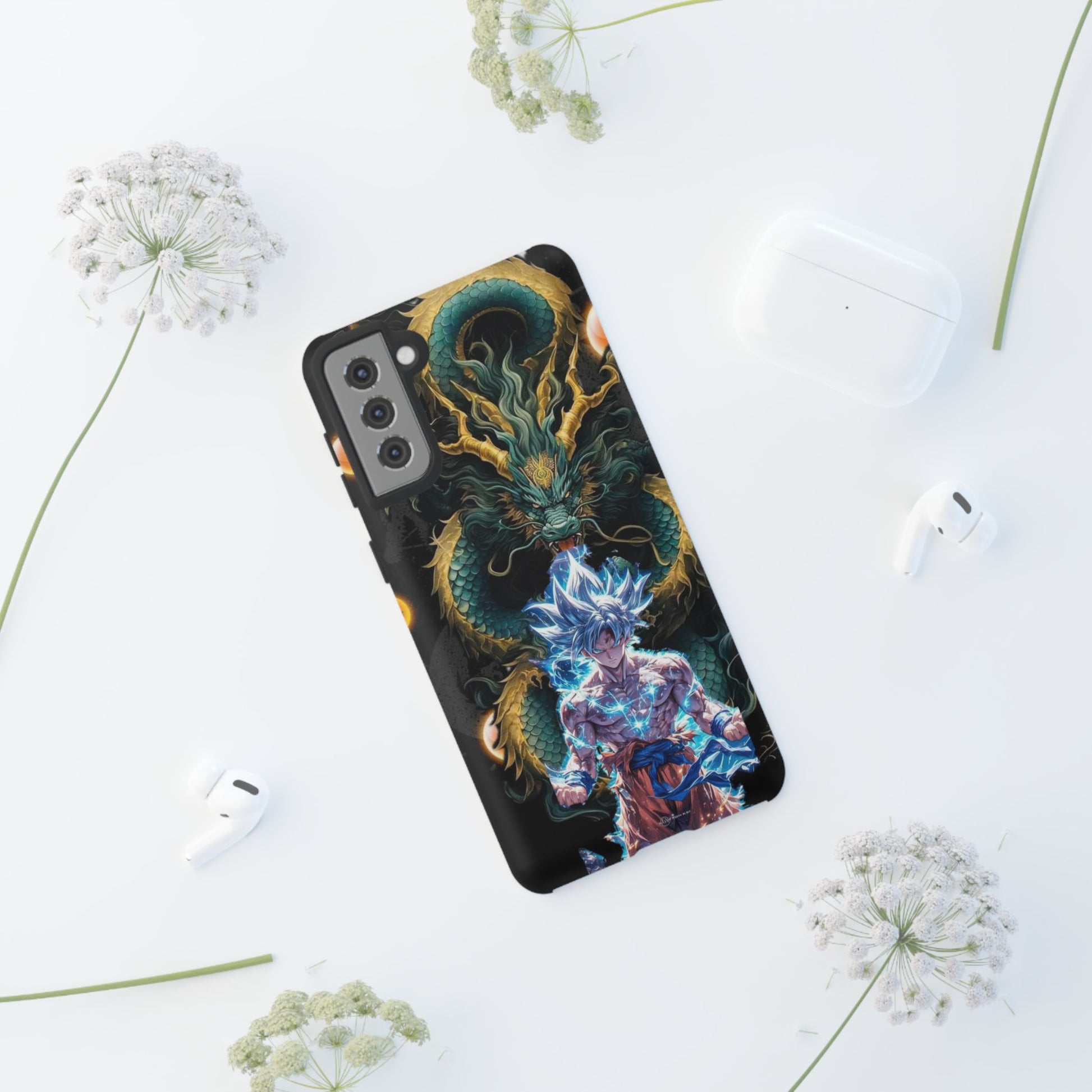 Anime Goku x Shenron Dragonball Z Tough Cases for iPhones, Samsung, and Pixel