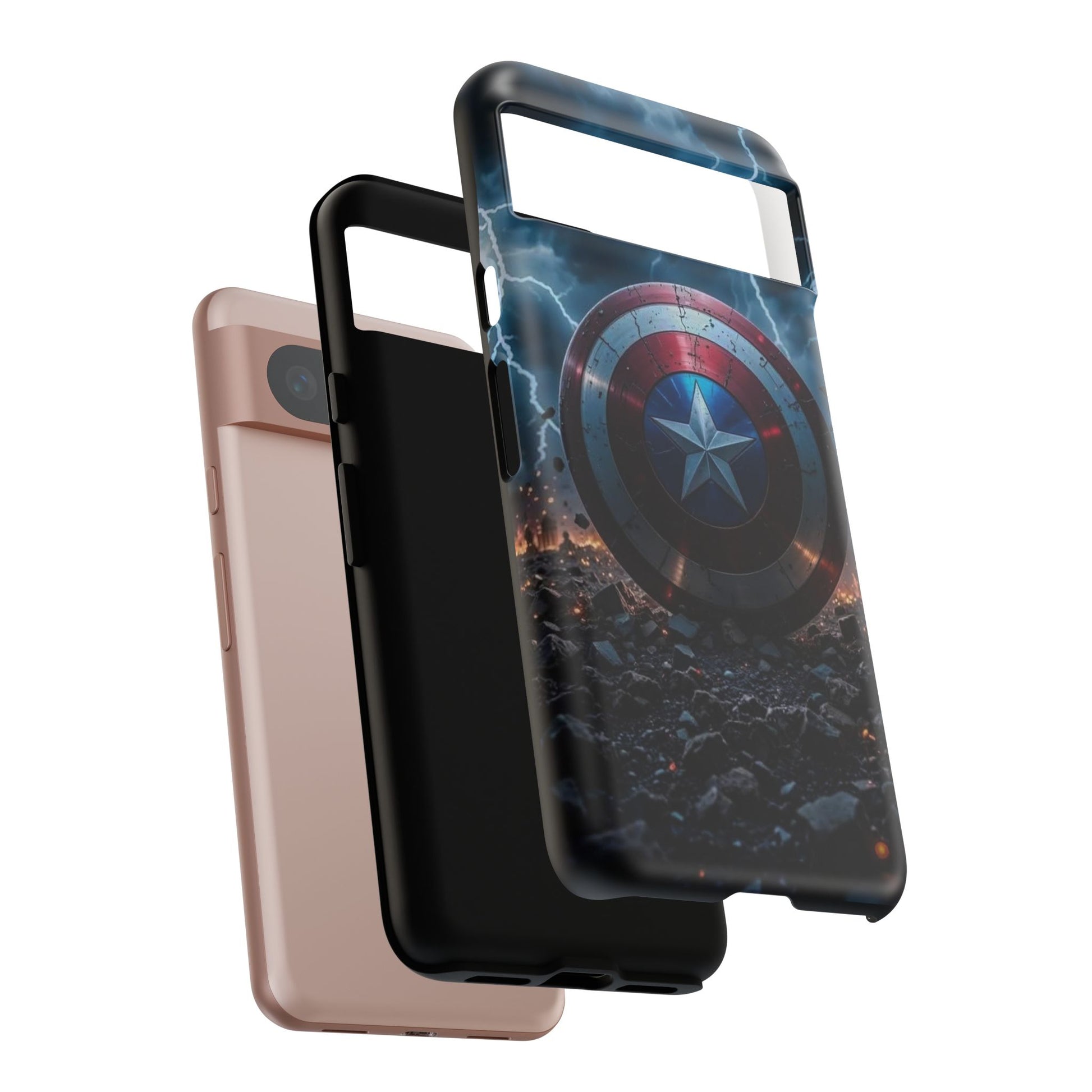 Captain America Shield Tough Cases for iPhones, Samsung, and Pixel