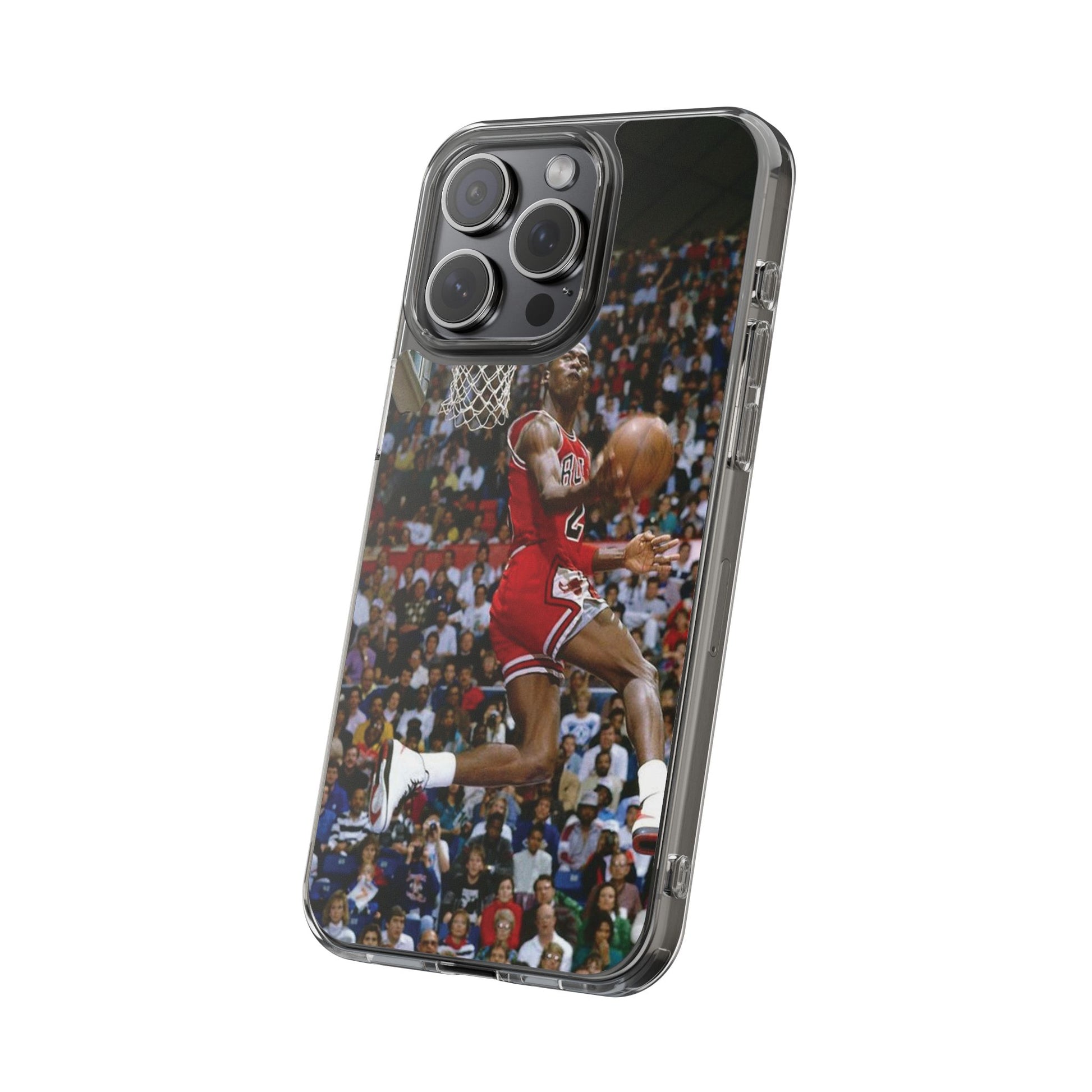 Vintage Jordan Dunk themed Basketball Inspired design Clear Phone Cases