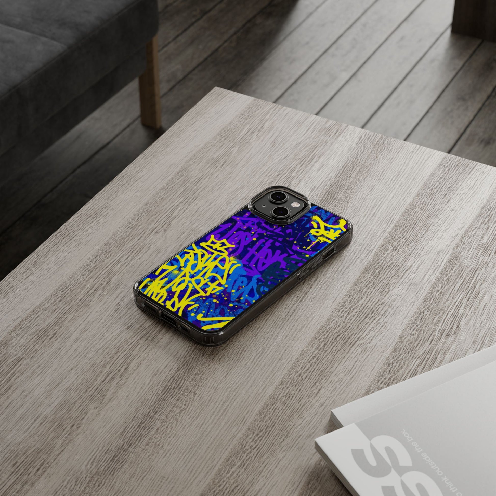 Phone Case, Graffiti Hip Hop Design for Select Iphones and Samsung, Clear Cover,