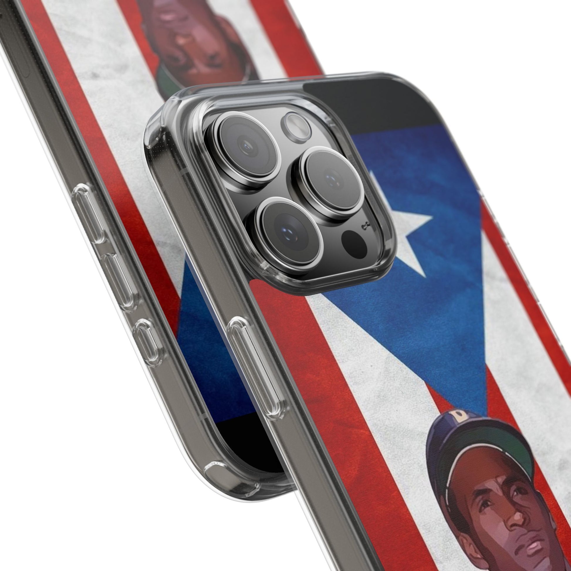 Puerto Rican Baseball Legend Clemente inspired Protective Iphone, Samsung case