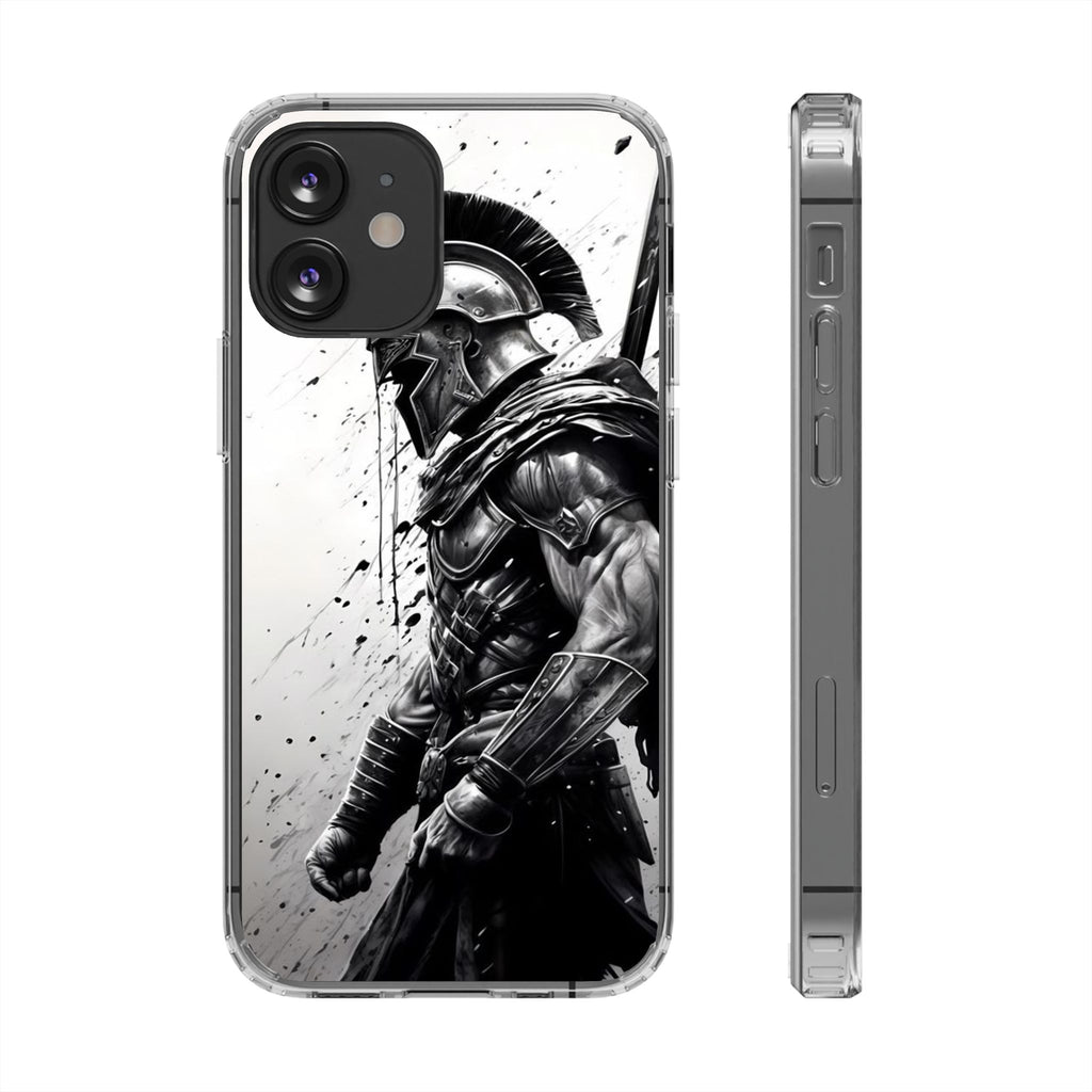 Spartan Soldier Inspired design Clear Phone Cases for Iphone and Samsung