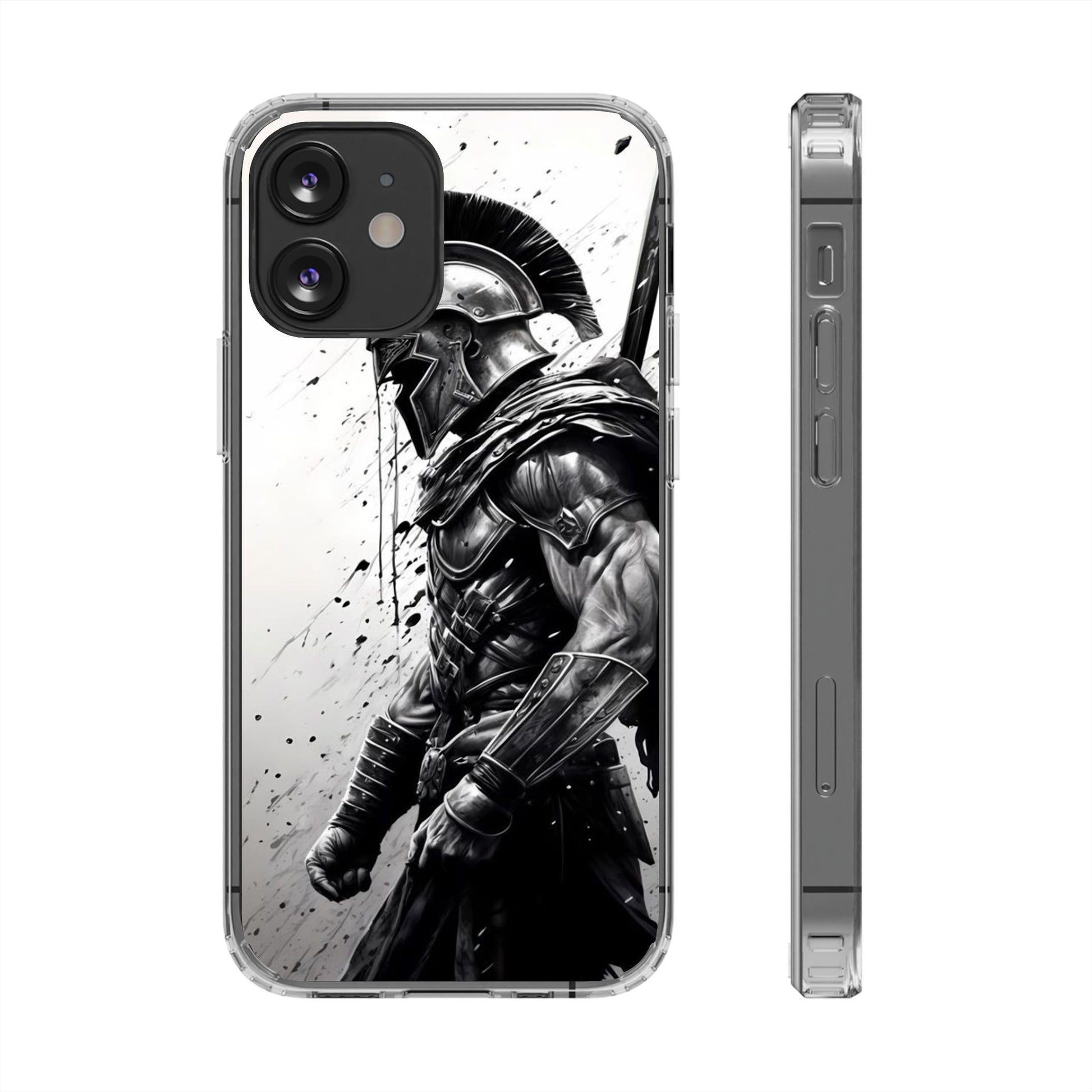 Spartan Soldier Inspired design Clear Phone Cases for Iphone and Samsung