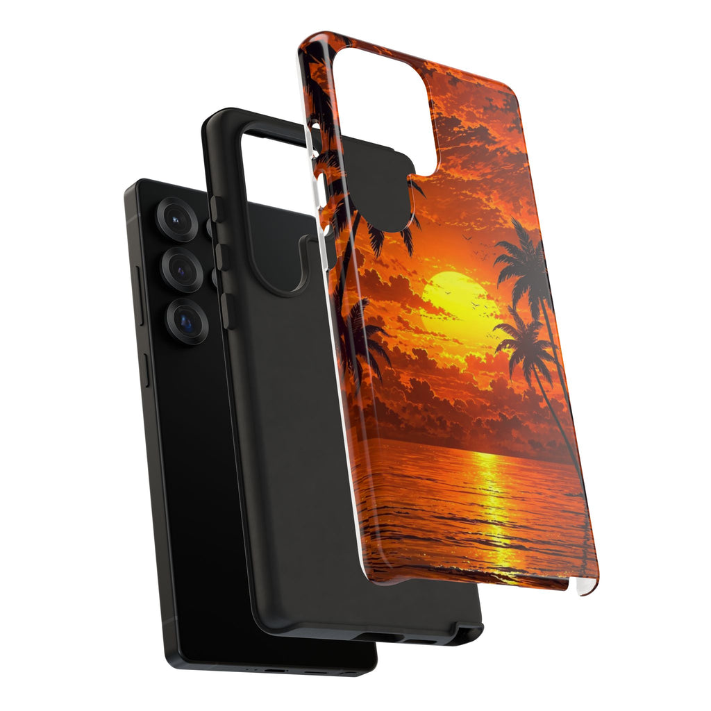 Beautiful Beach Sunset Tough Cases for iPhones, Samsung, and Pixel