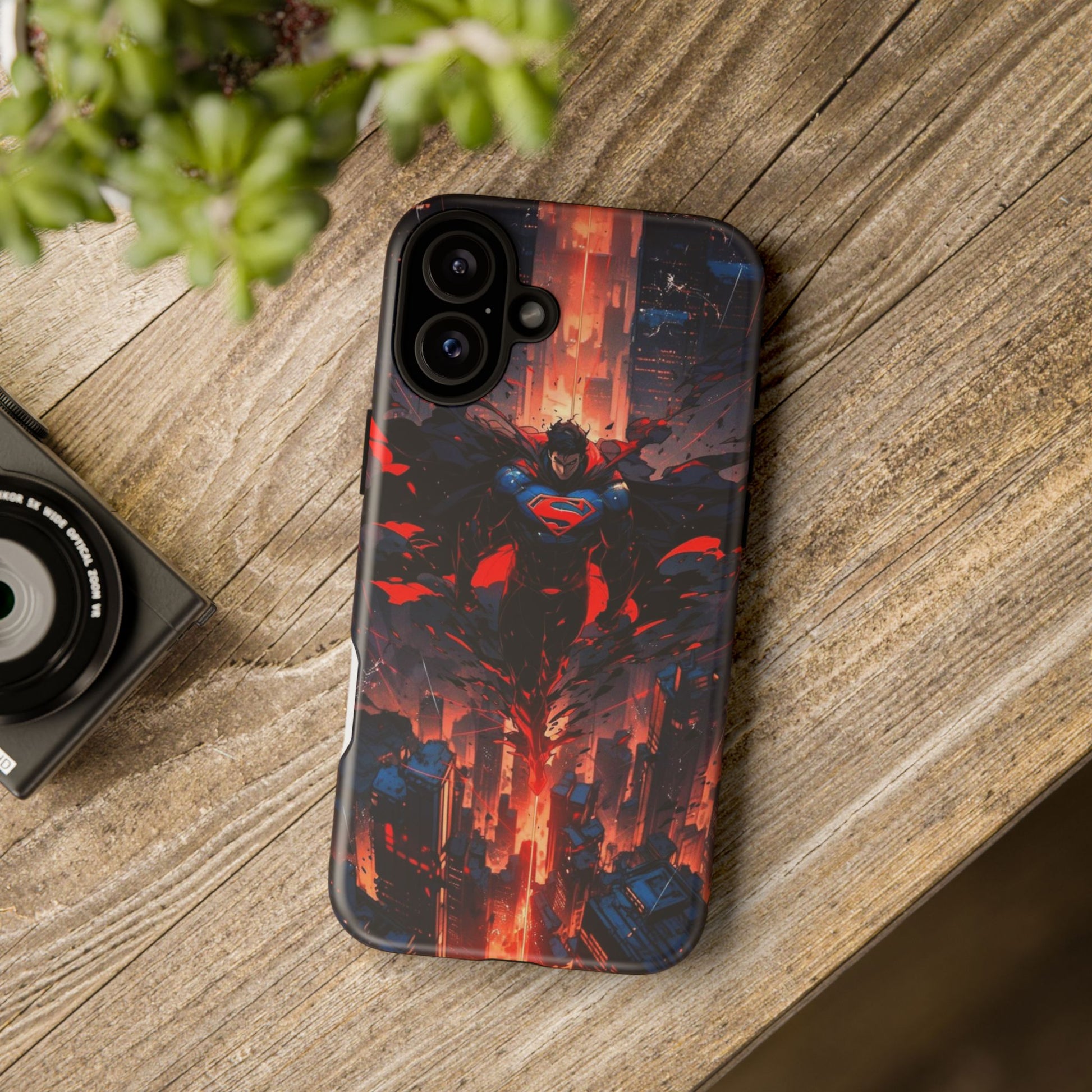 Anime Superman Tough Cases for iPhones, Samsung, and Pixel