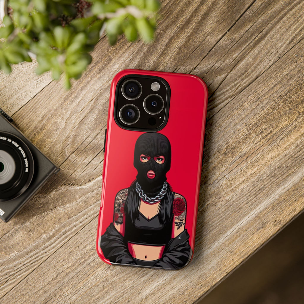 Thug Girl Red Design Tough Cases for iPhones, Samsung, and Pixel