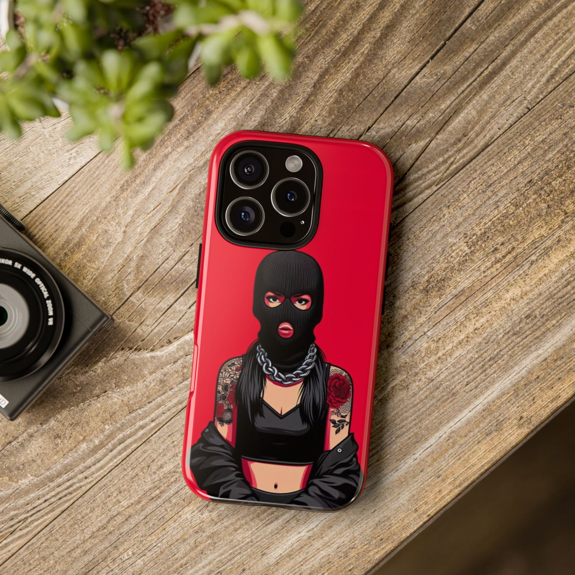 Thug Girl Red Design Tough Cases for iPhones, Samsung, and Pixel