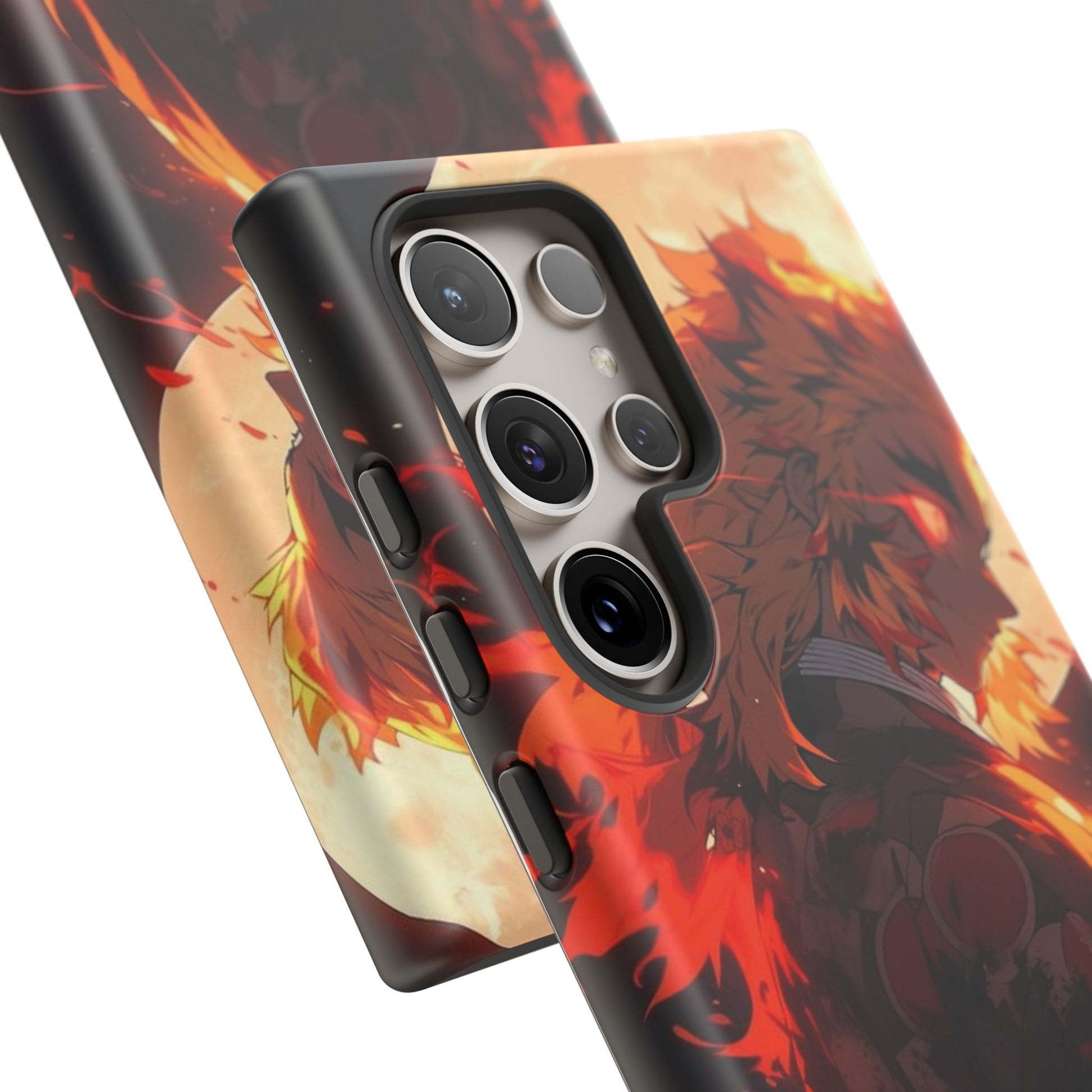 Demon Sl;ayer Rengoku Anime Phone Case, Tough Cases for iPhones, Samsung, and Pixel