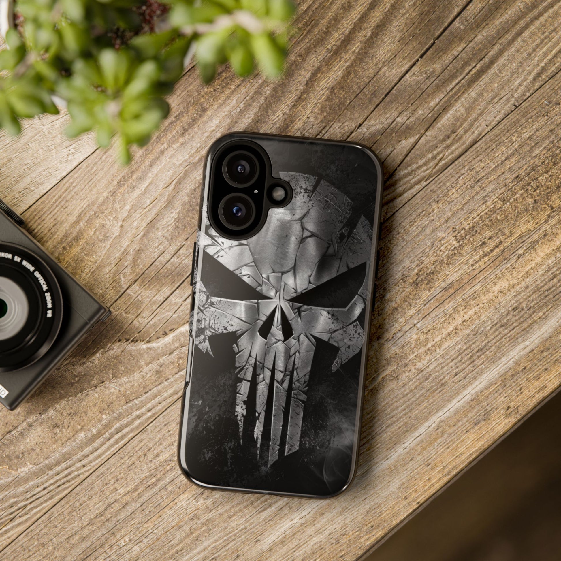 The Punisher Logo Art Tough Cases for iPhones, Samsung, and Pixel