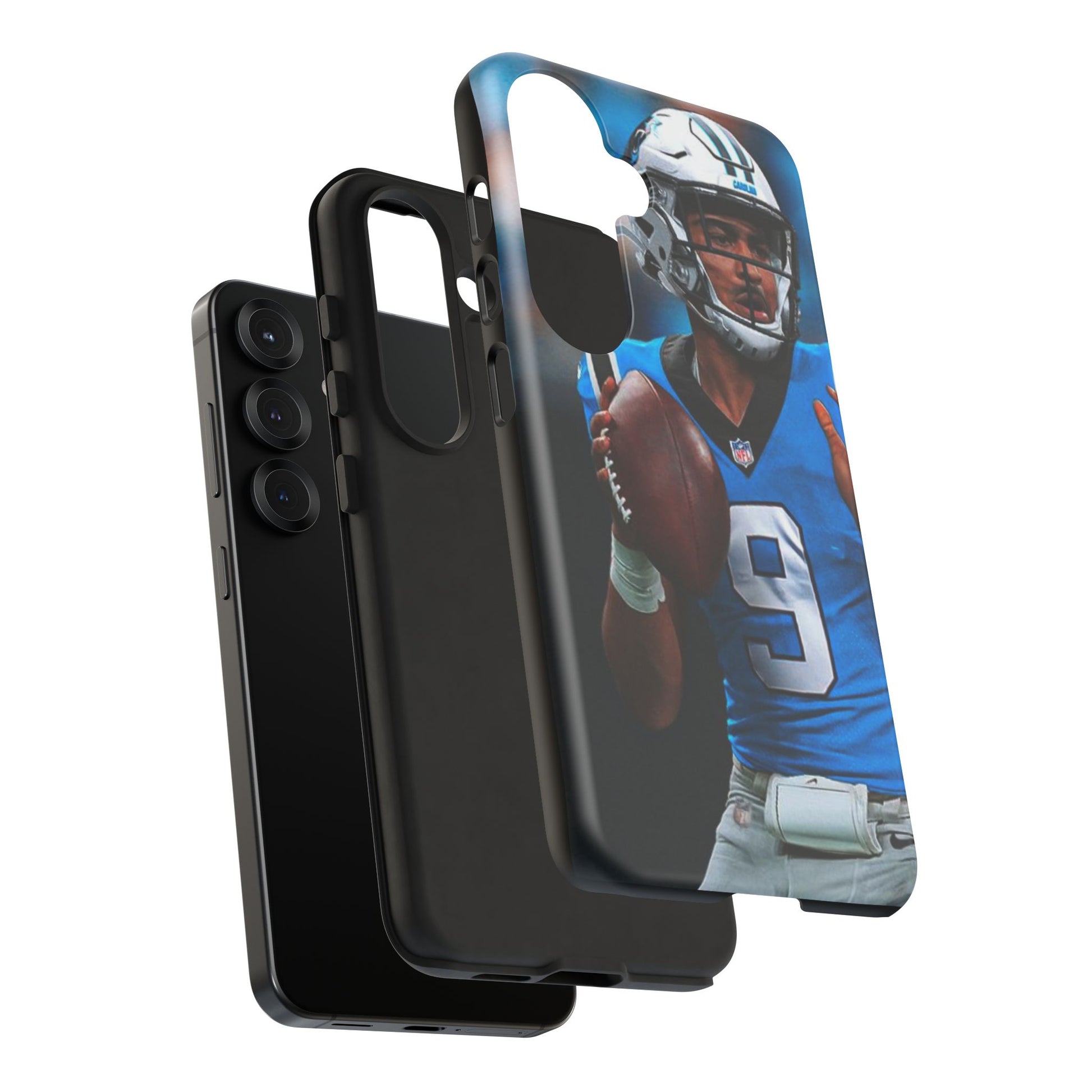 Carolina Panthers Bryce Young Football Tough Cases for iPhones, Samsung, and Pixel