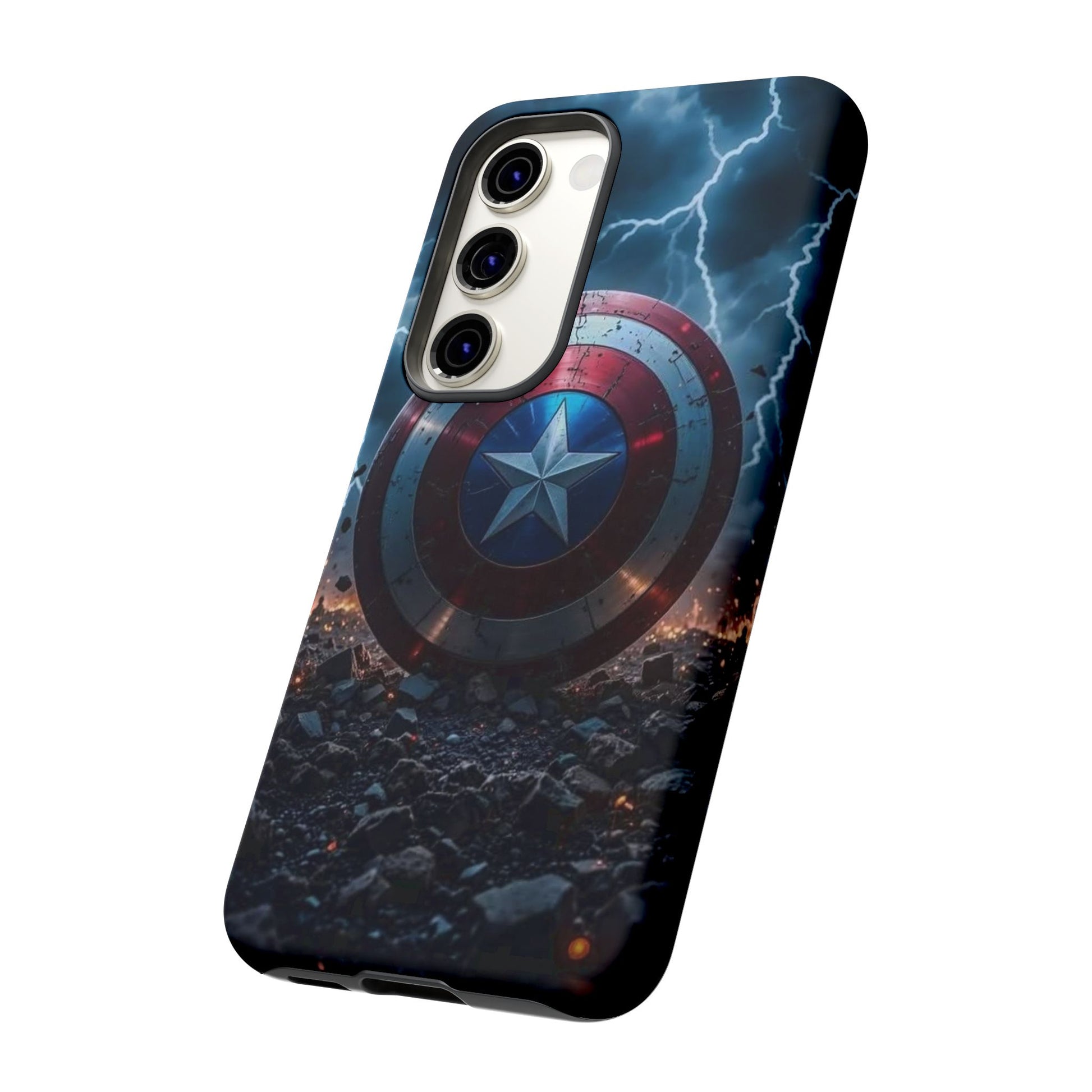 Captain America Shield Tough Cases for iPhones, Samsung, and Pixel
