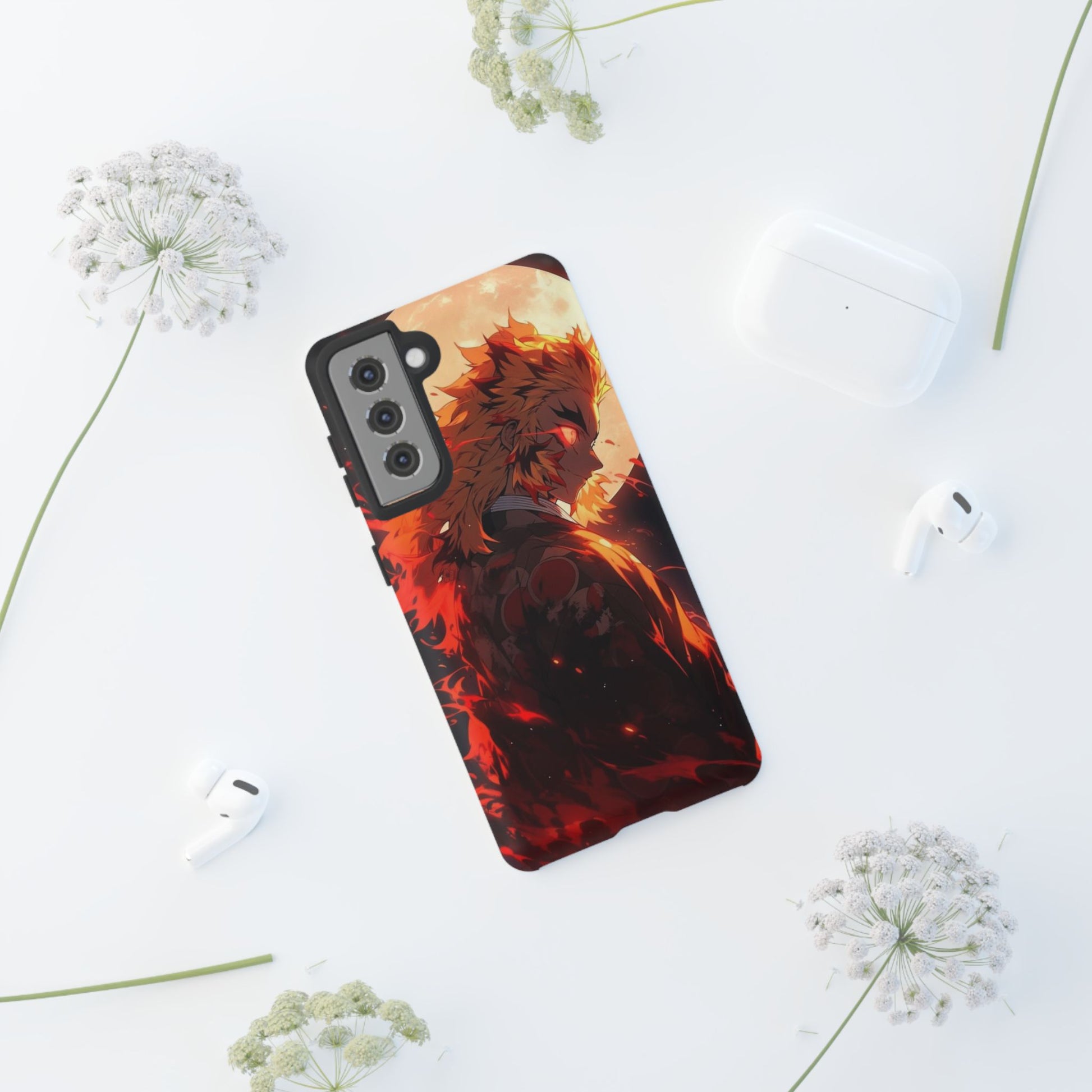 Demon Sl;ayer Rengoku Anime Phone Case, Tough Cases for iPhones, Samsung, and Pixel