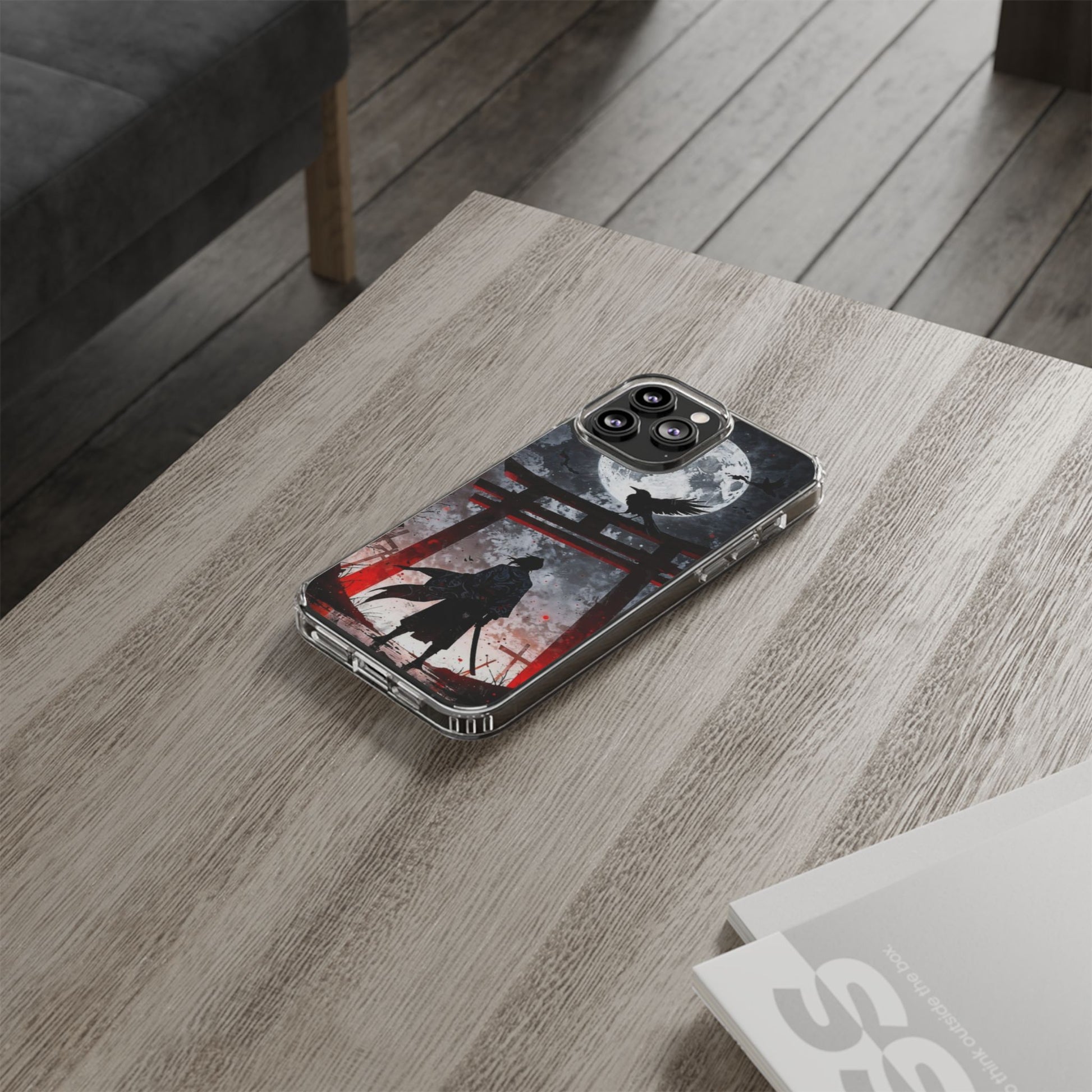 The Lone Samurai and Crow Design case for Iphone and Samsung phones