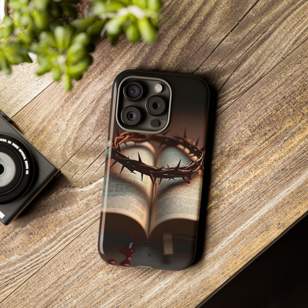 Crown of Thorns and Bible Christian Tough Cases for iPhones, Samsung, and Pixel