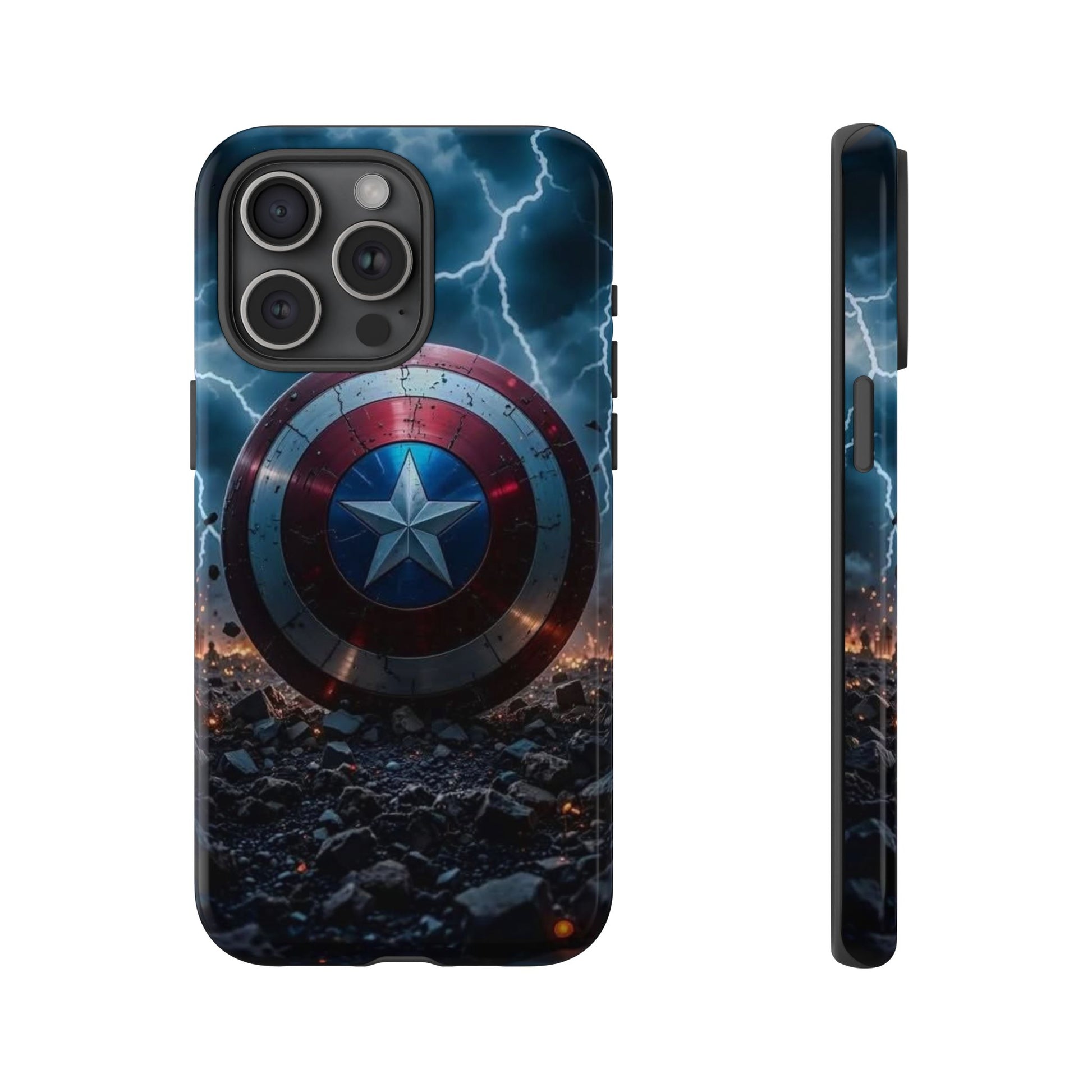 Captain America Shield Tough Cases for iPhones, Samsung, and Pixel