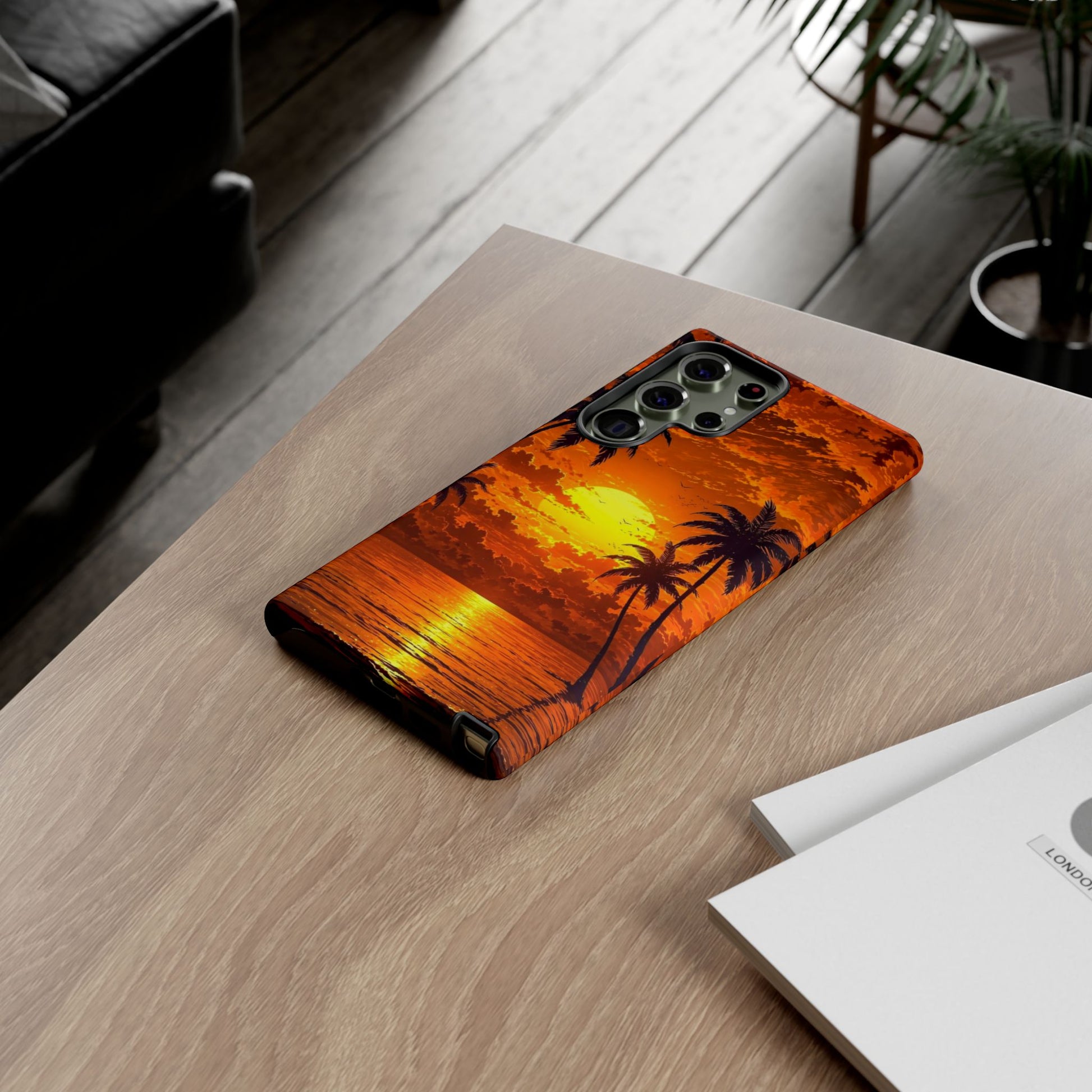 Beautiful Beach Sunset Tough Cases for iPhones, Samsung, and Pixel