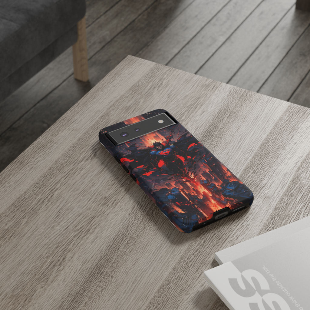 Anime Superman Tough Cases for iPhones, Samsung, and Pixel