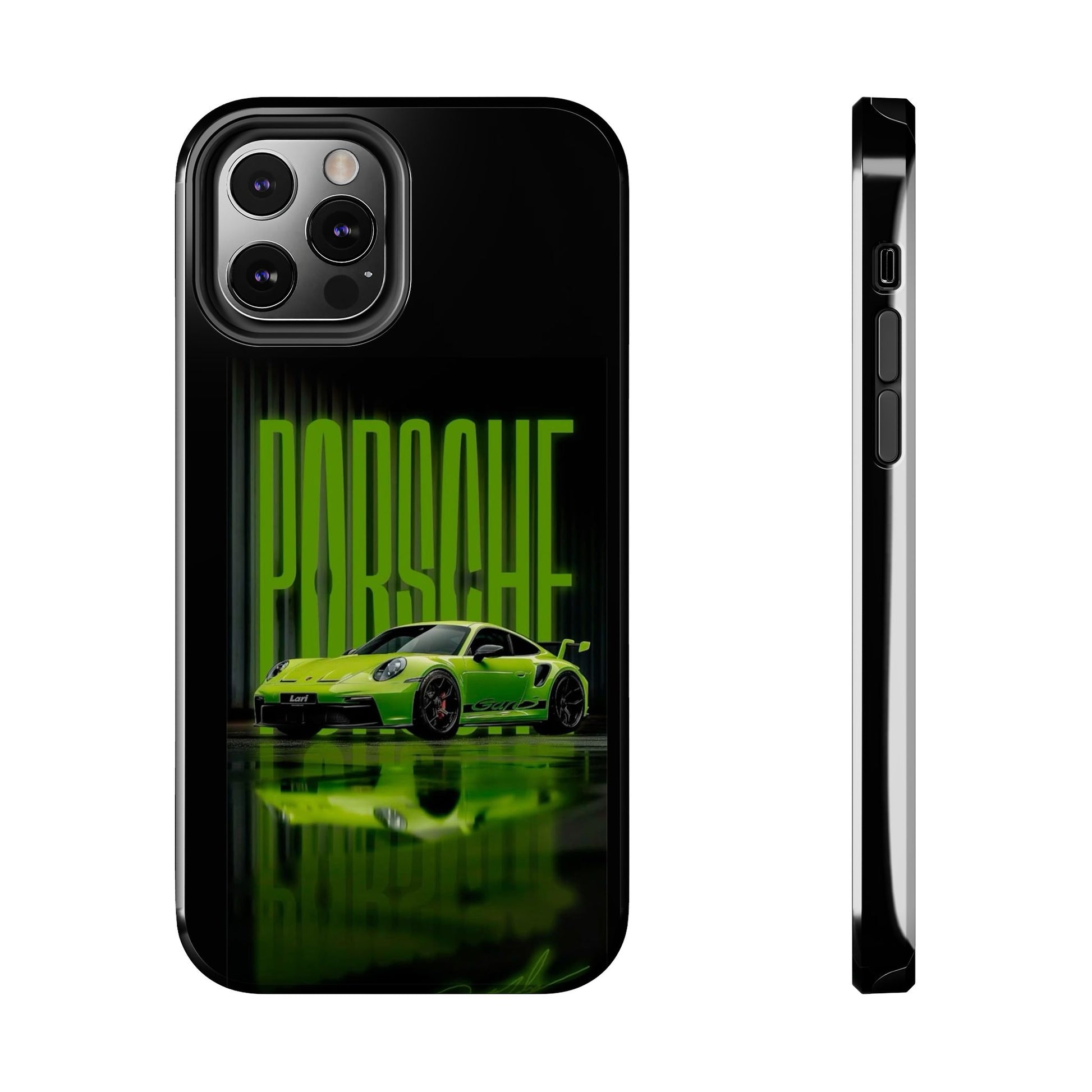 Neon Green Racing Sports Car Tough Phone Cases for Iphones & Samsung Durable