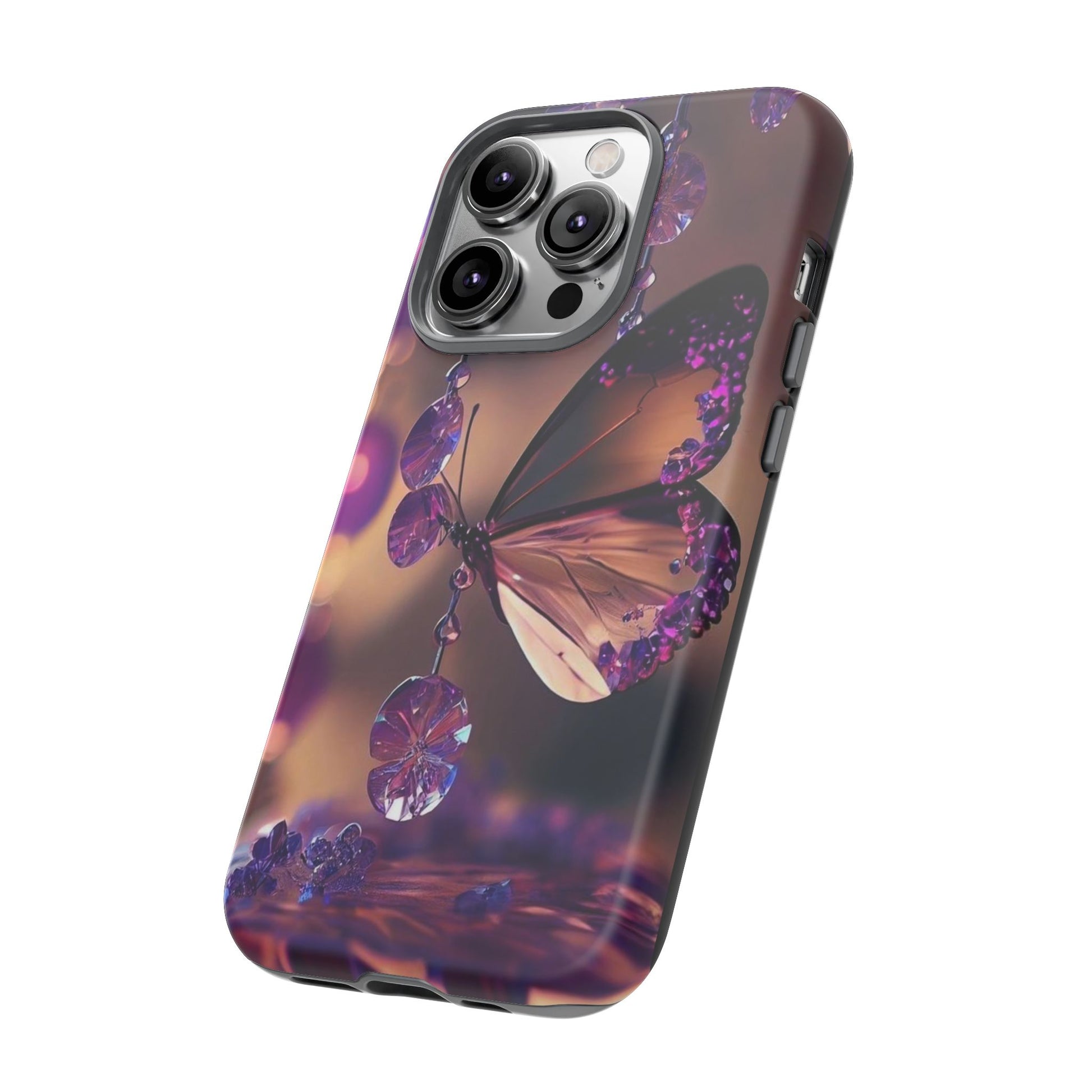 Purple Butterfly Tough Cases for iPhones, Samsung, and Pixel