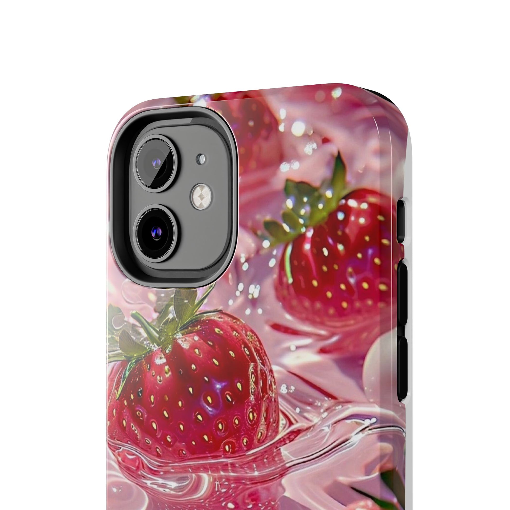 Floating Strawberries Themed Tough Phone Cases for Iphones & Samsung Phones