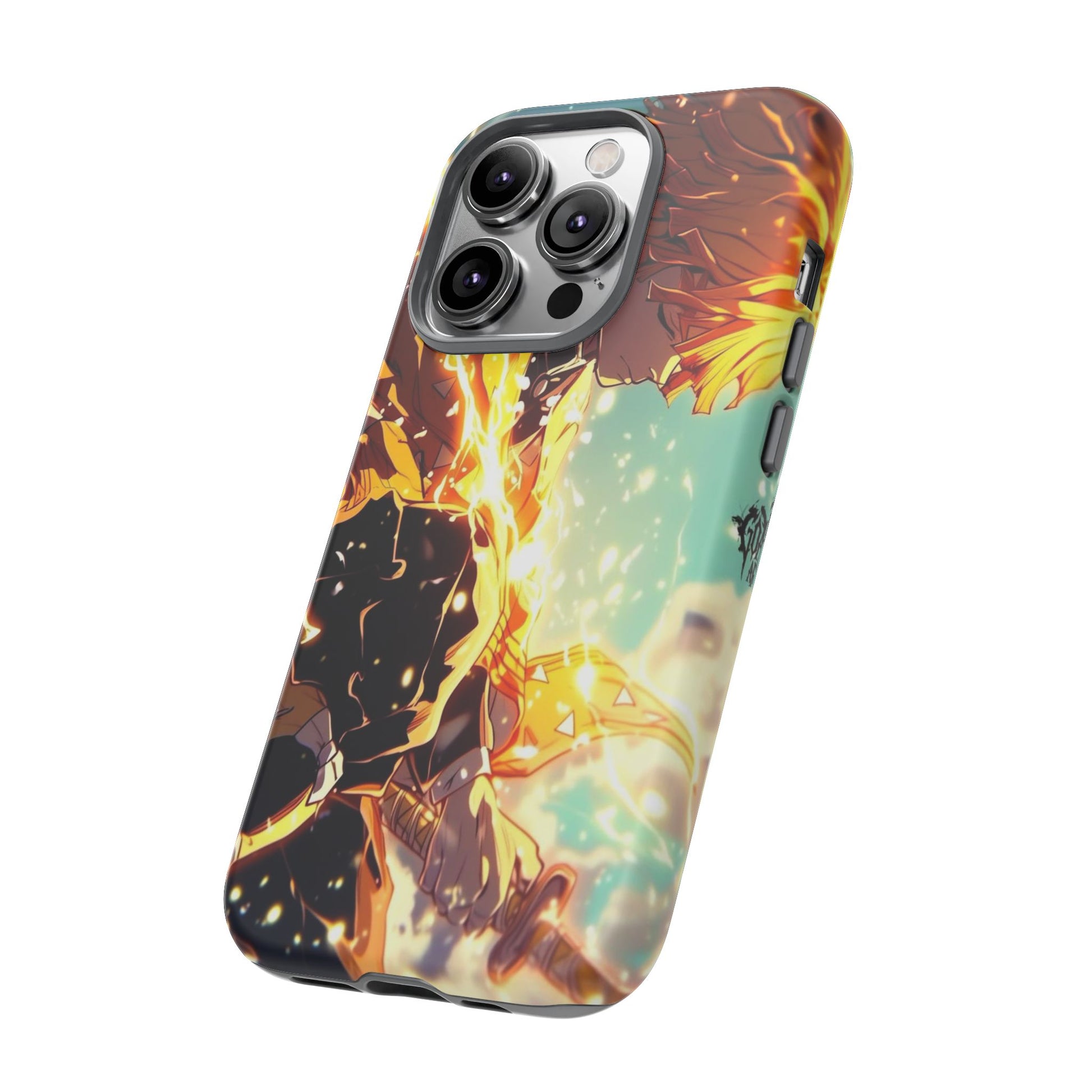 Demon Slayer Zenitsu Anime Theme Phone Case, Tough Cases for iPhones, Samsung, and Pixel