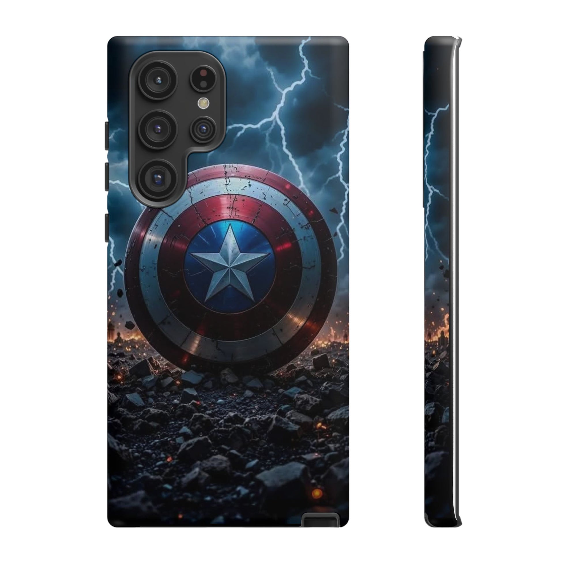 Captain America Shield Tough Cases for iPhones, Samsung, and Pixel