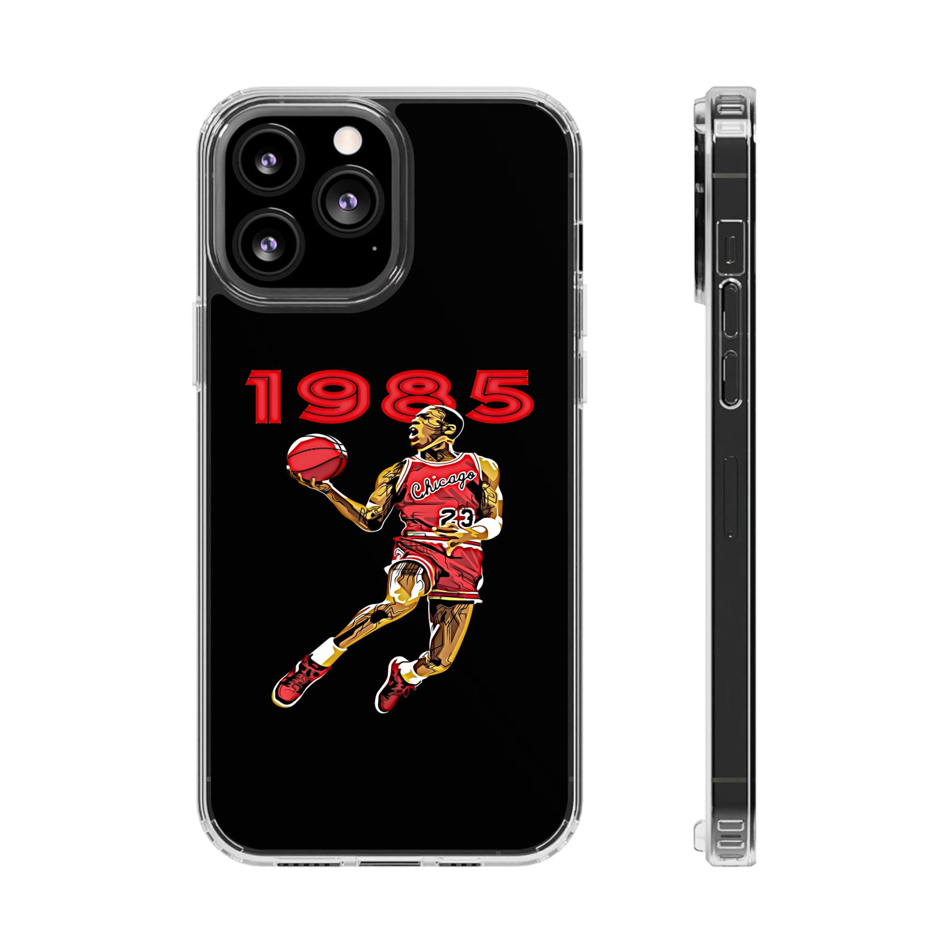 1985 Jordan Slam Dunk themed Basketball Inspired design Clear Phone Cases