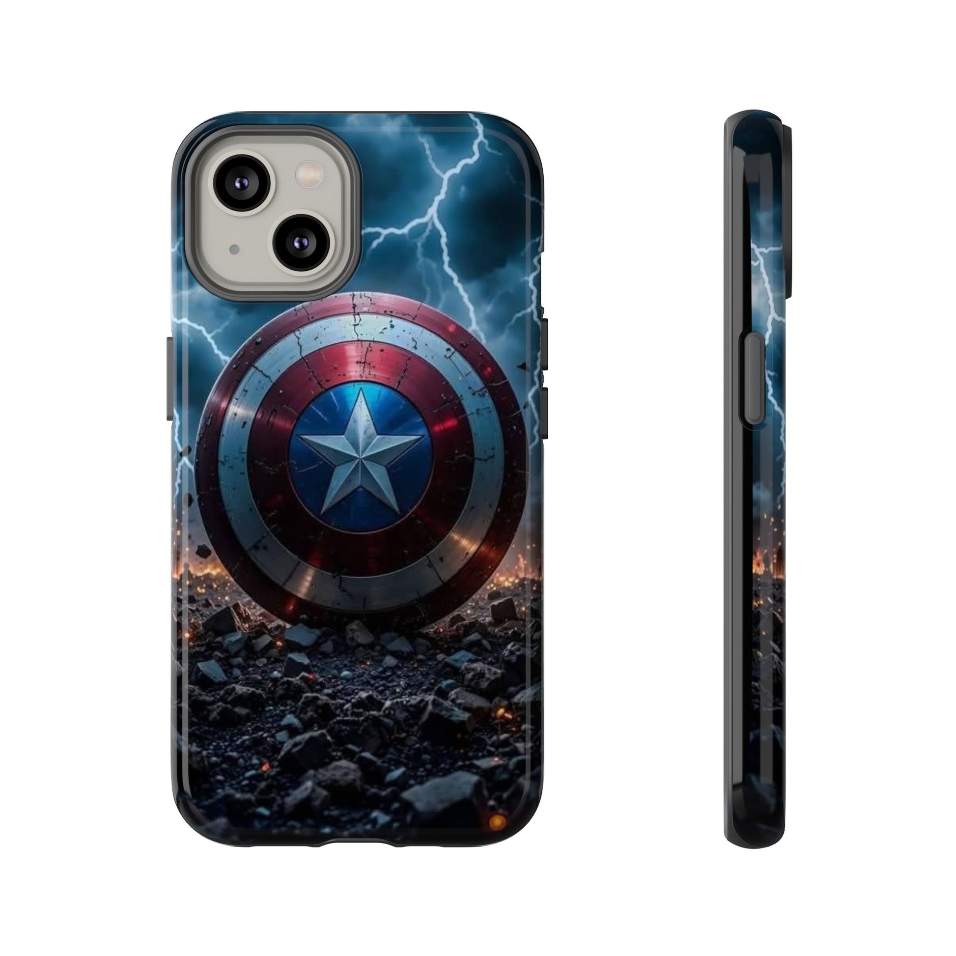 Captain America Shield Tough Cases for iPhones, Samsung, and Pixel