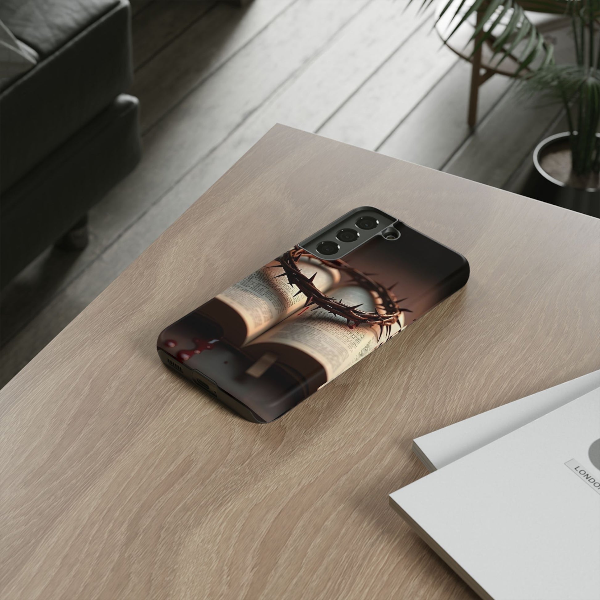 Crown of Thorns and Bible Christian Tough Cases for iPhones, Samsung, and Pixel