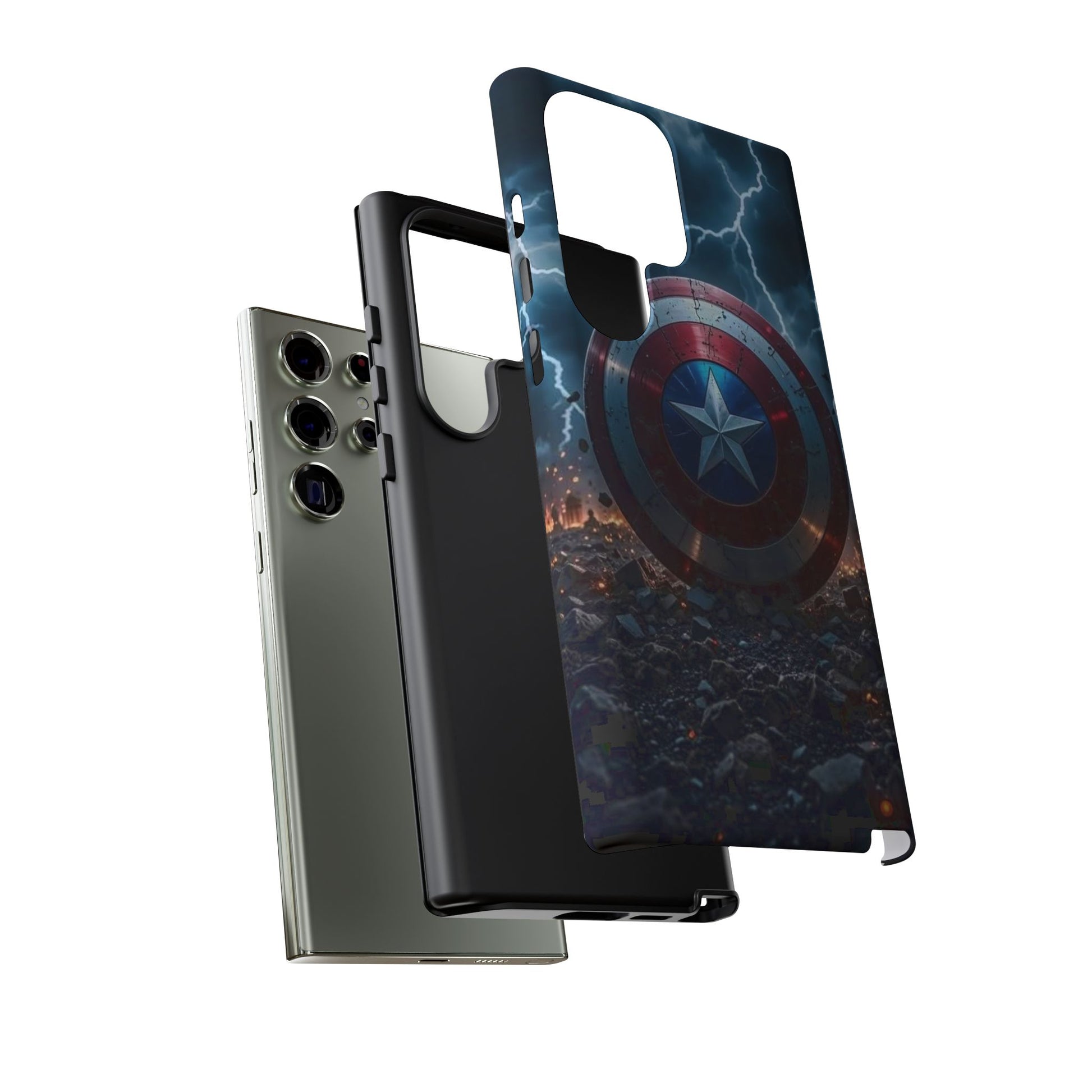 Captain America Shield Tough Cases for iPhones, Samsung, and Pixel