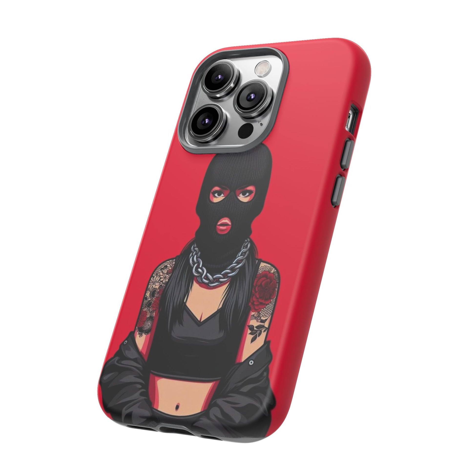 Thug Girl Red Design Tough Cases for iPhones, Samsung, and Pixel