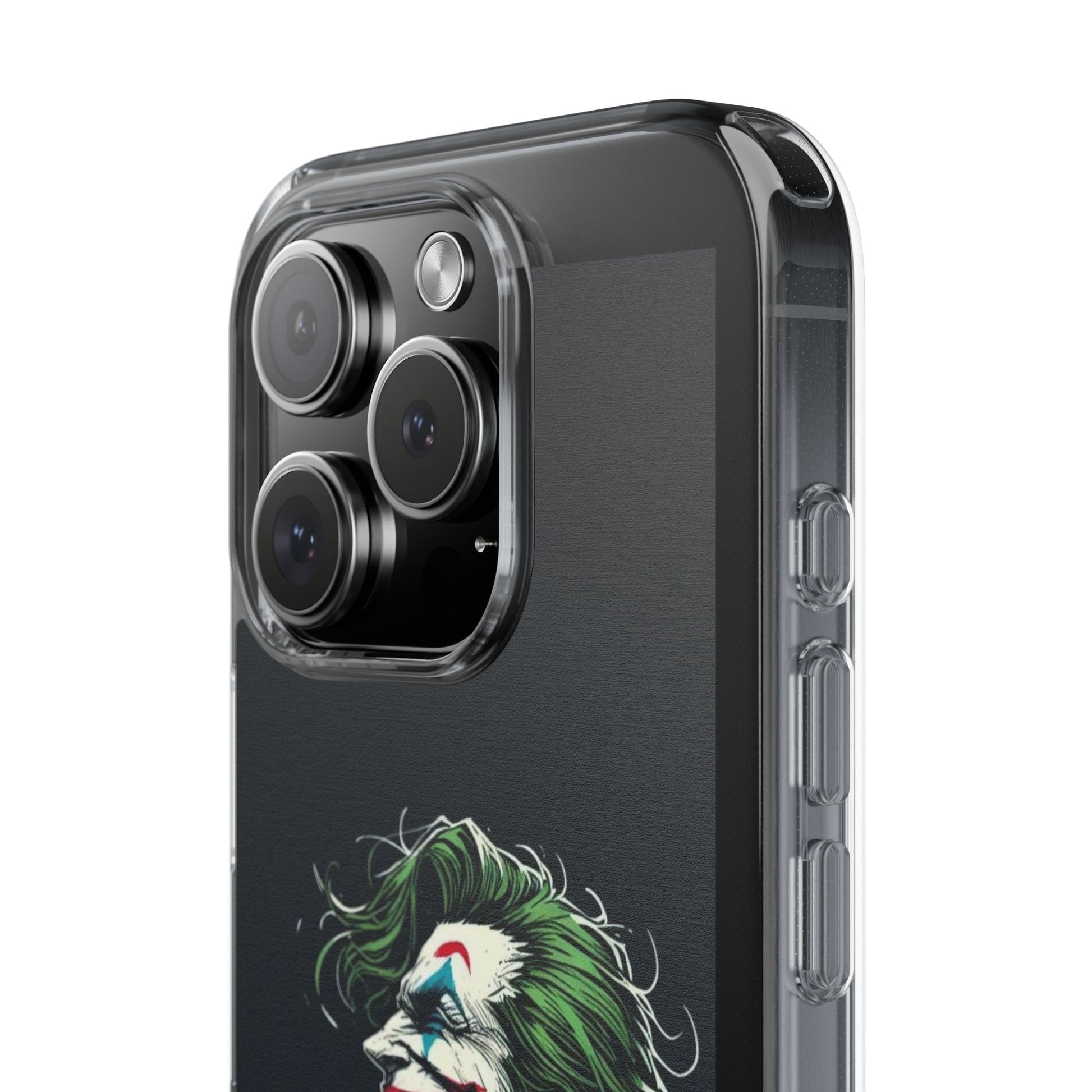 Phone Case, Comic book Inspired Design Joker Laughing, Clear Phone Cover