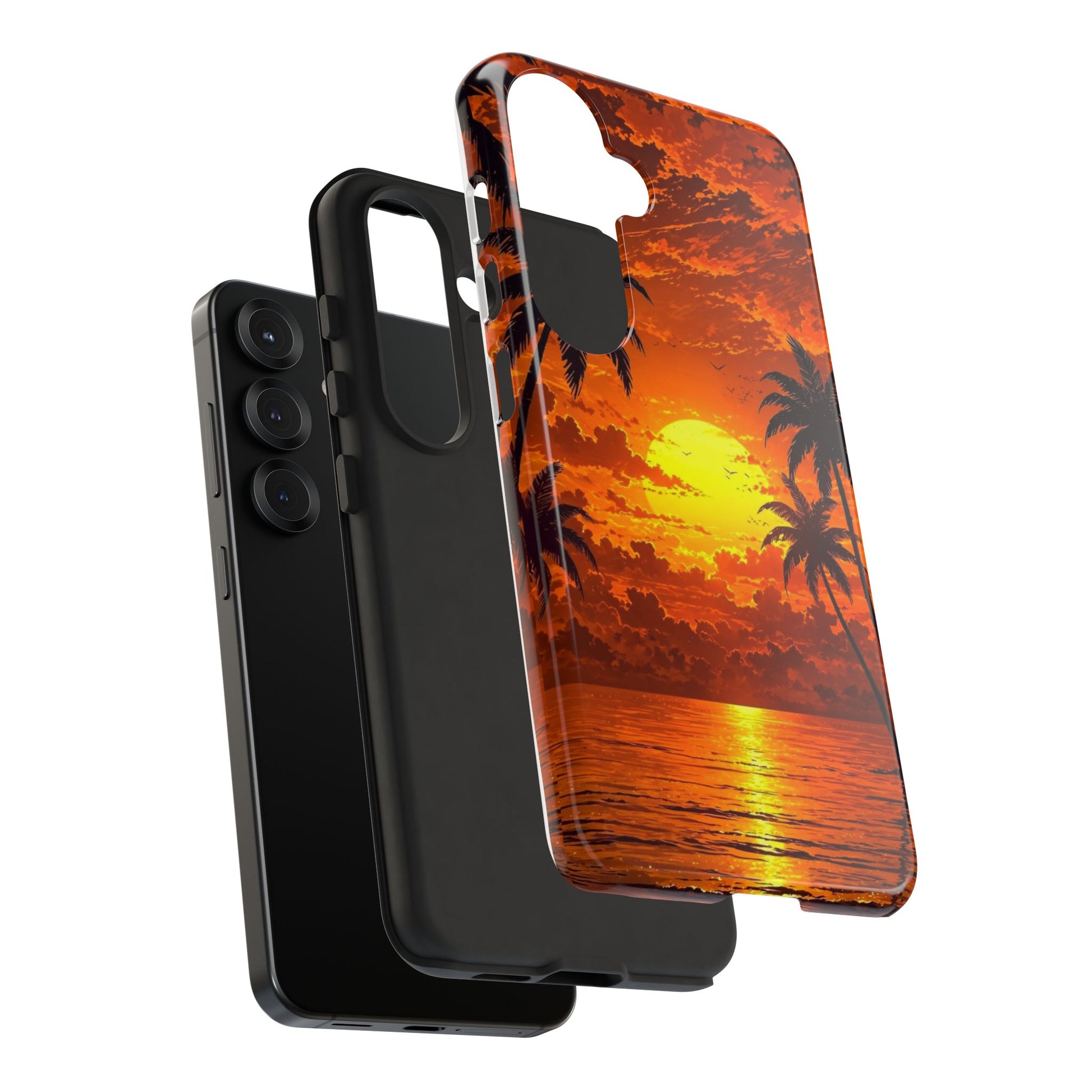 Beautiful Beach Sunset Tough Cases for iPhones, Samsung, and Pixel