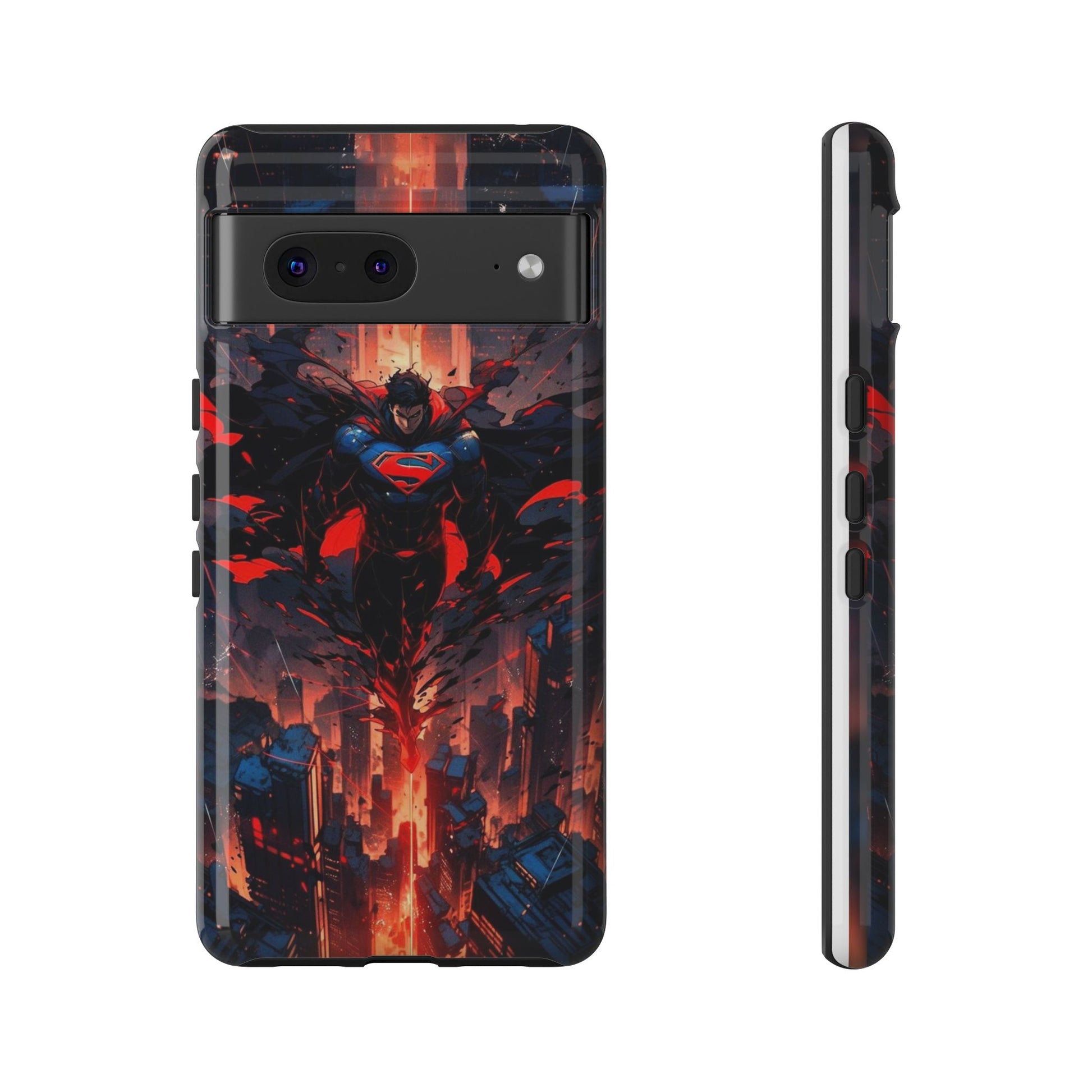 Anime Superman Tough Cases for iPhones, Samsung, and Pixel