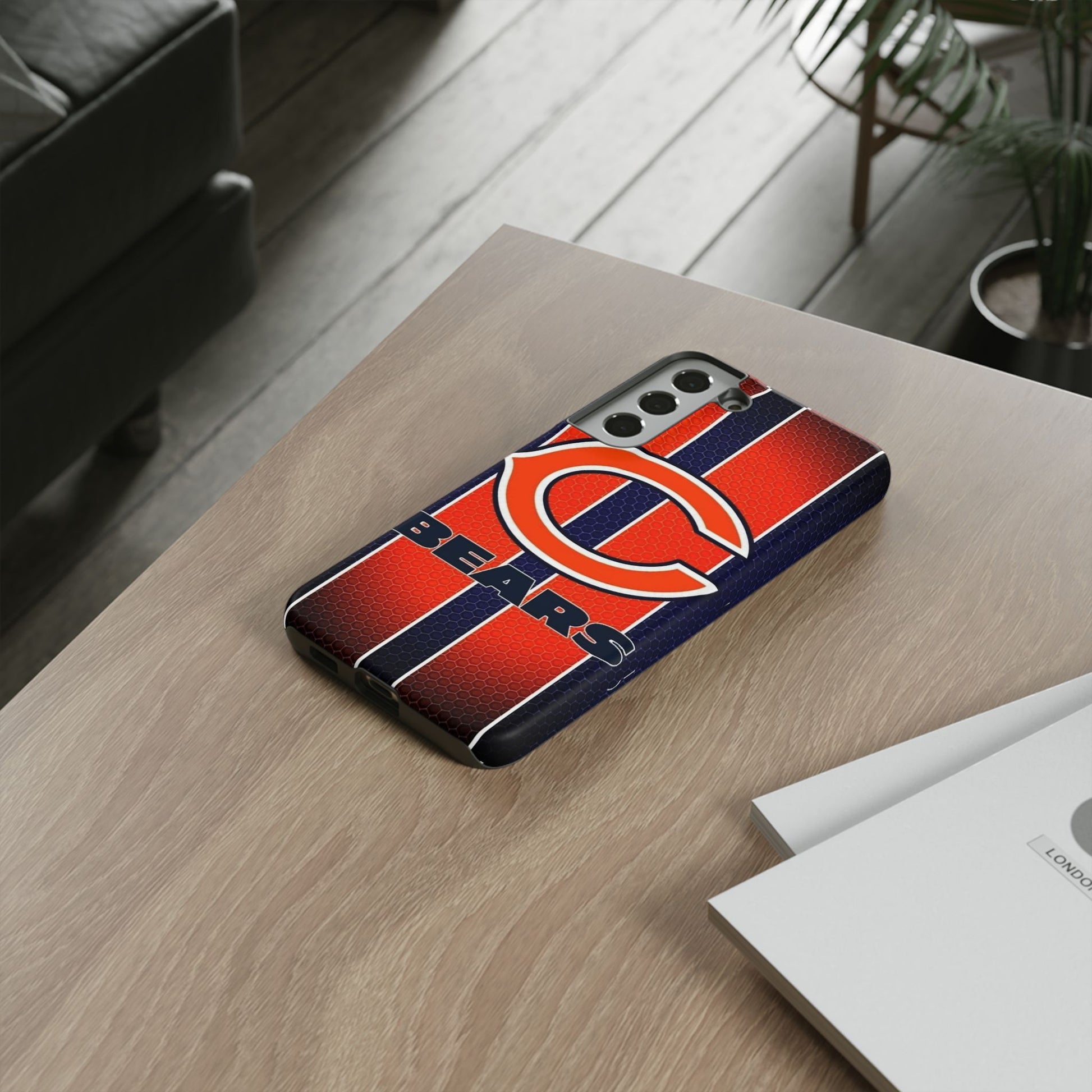 Chicago Bears Stripes Football Phone Case, Tough Cases for iPhones, Samsung, and Pixel