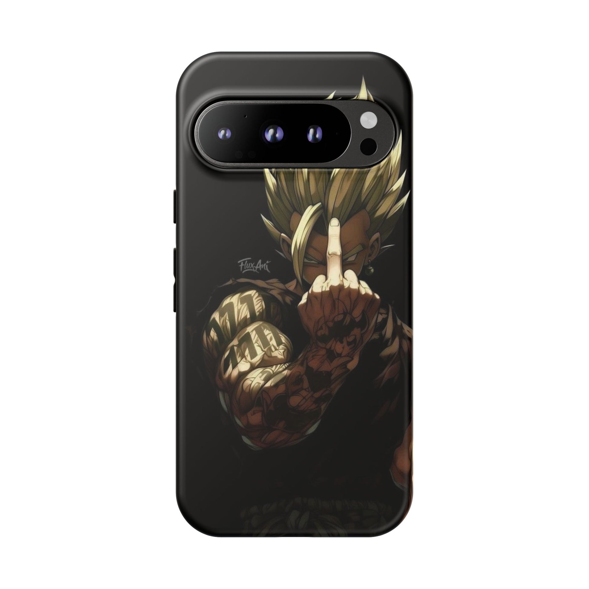 Middle Finger SS Goku Dragon Ball Z Tough Cases for iPhones, Samsung, and Pixel