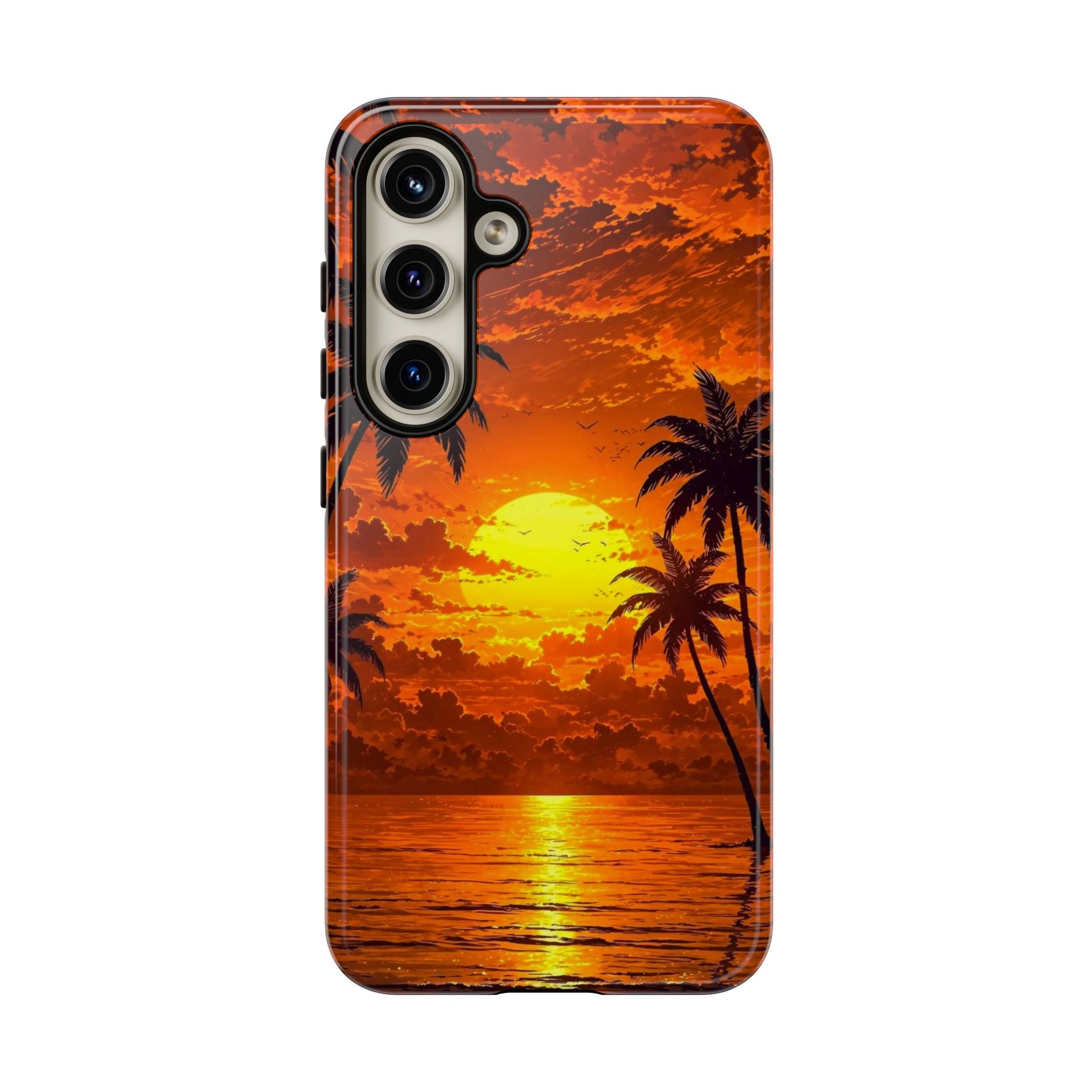 Beautiful Beach Sunset Tough Cases for iPhones, Samsung, and Pixel