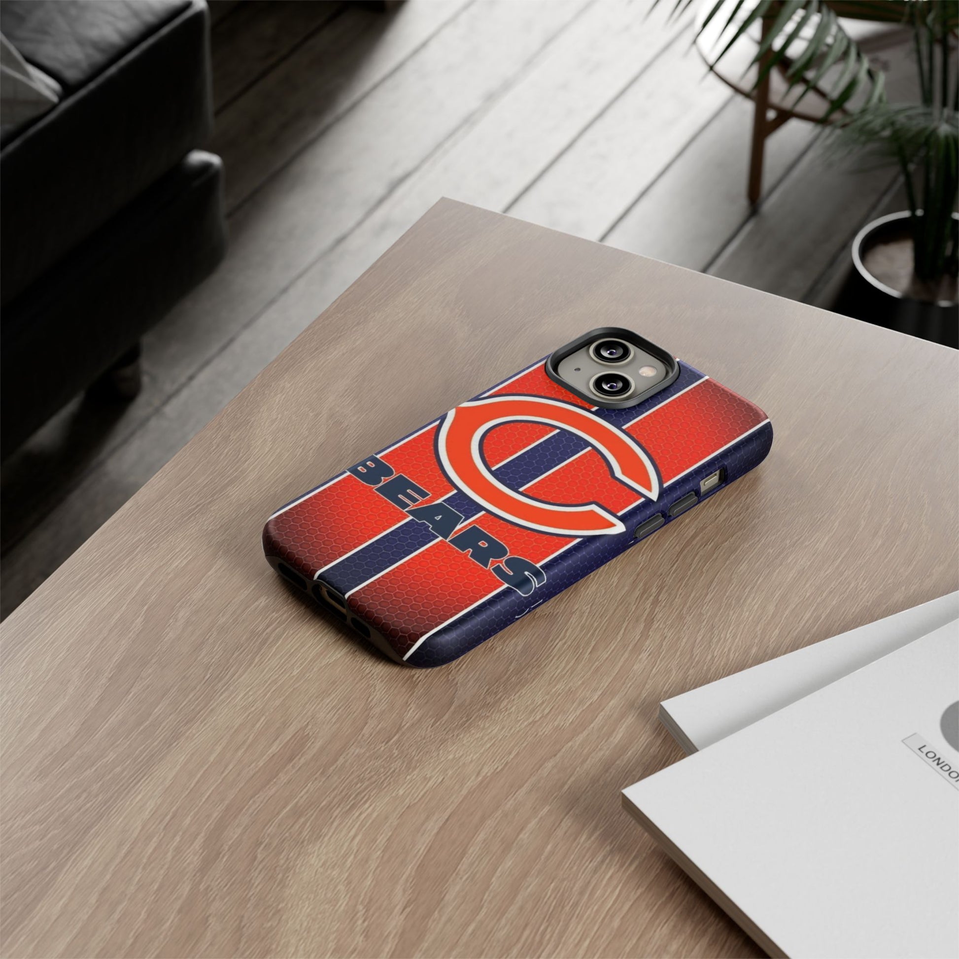 Chicago Bears Stripes Football Phone Case, Tough Cases for iPhones, Samsung, and Pixel