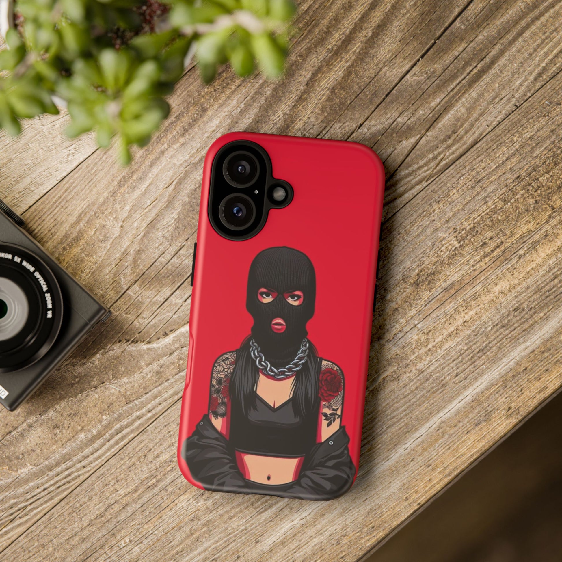 Thug Girl Red Design Tough Cases for iPhones, Samsung, and Pixel