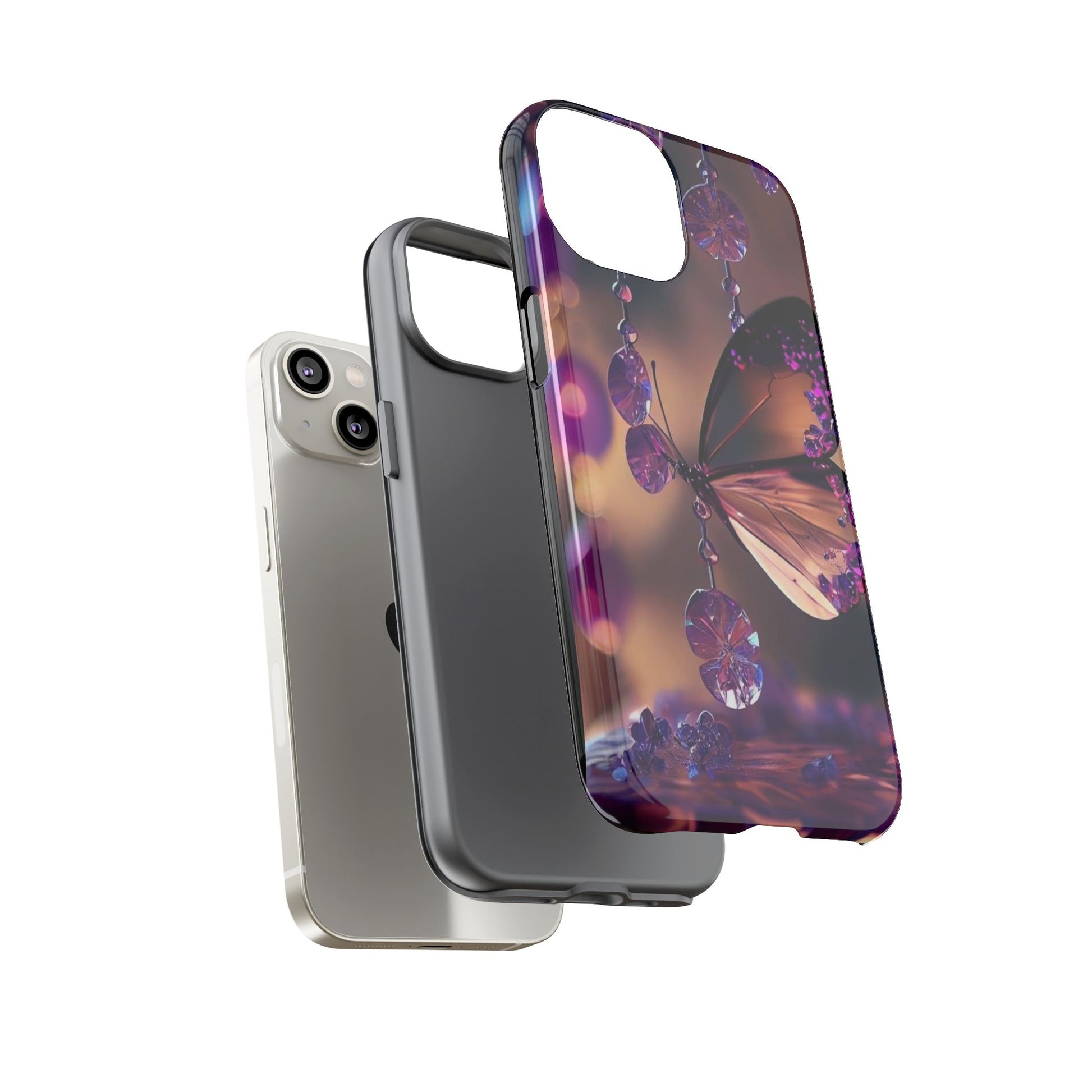 Purple Butterfly Tough Cases for iPhones, Samsung, and Pixel