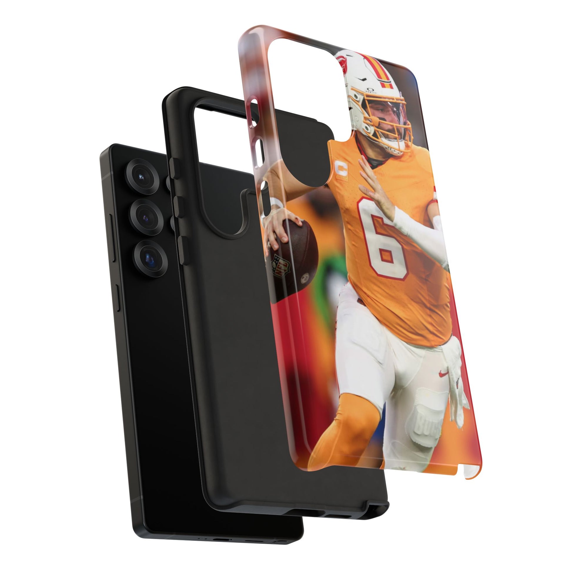 Tampa Bay Buccaneers Baker Mayfield Football Tough Cases for iPhones, Samsung, and Pixel