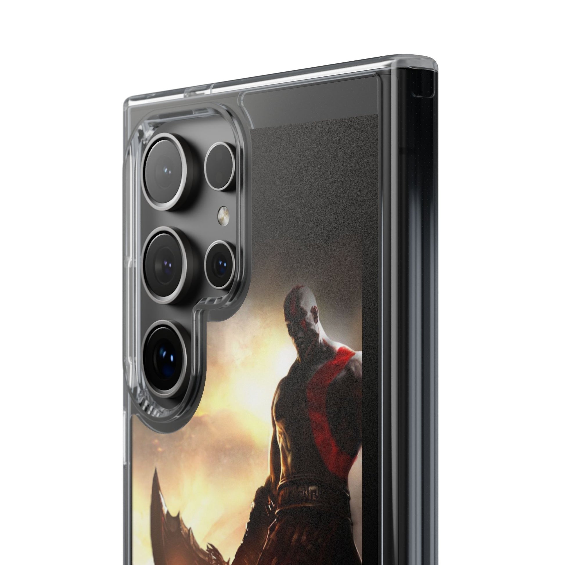 Phone Case, Gaming Inspired War God Clear Case for Gamers, PS4 Fans,