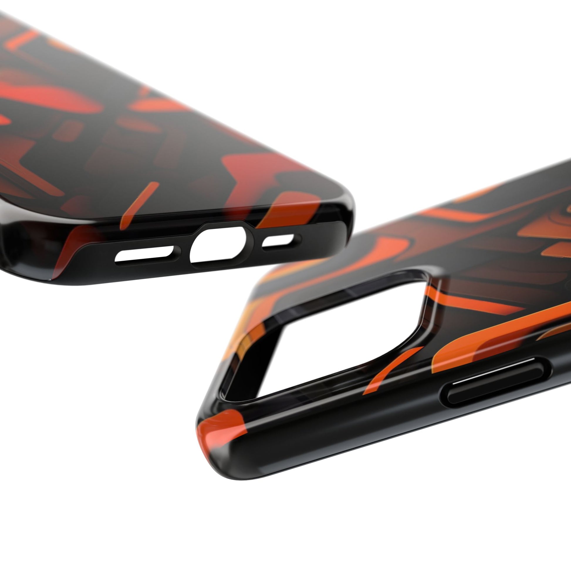 Orange Abstract Art Design Phone Case for Select iPhones & Samsung Galaxy Phones