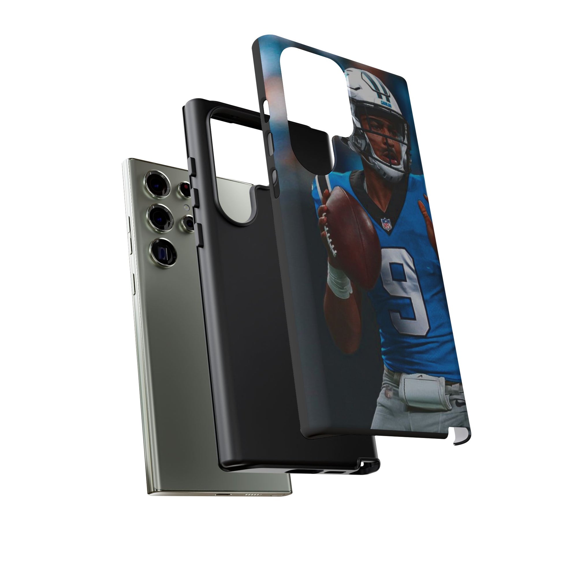 Carolina Panthers Bryce Young Football Tough Cases for iPhones, Samsung, and Pixel
