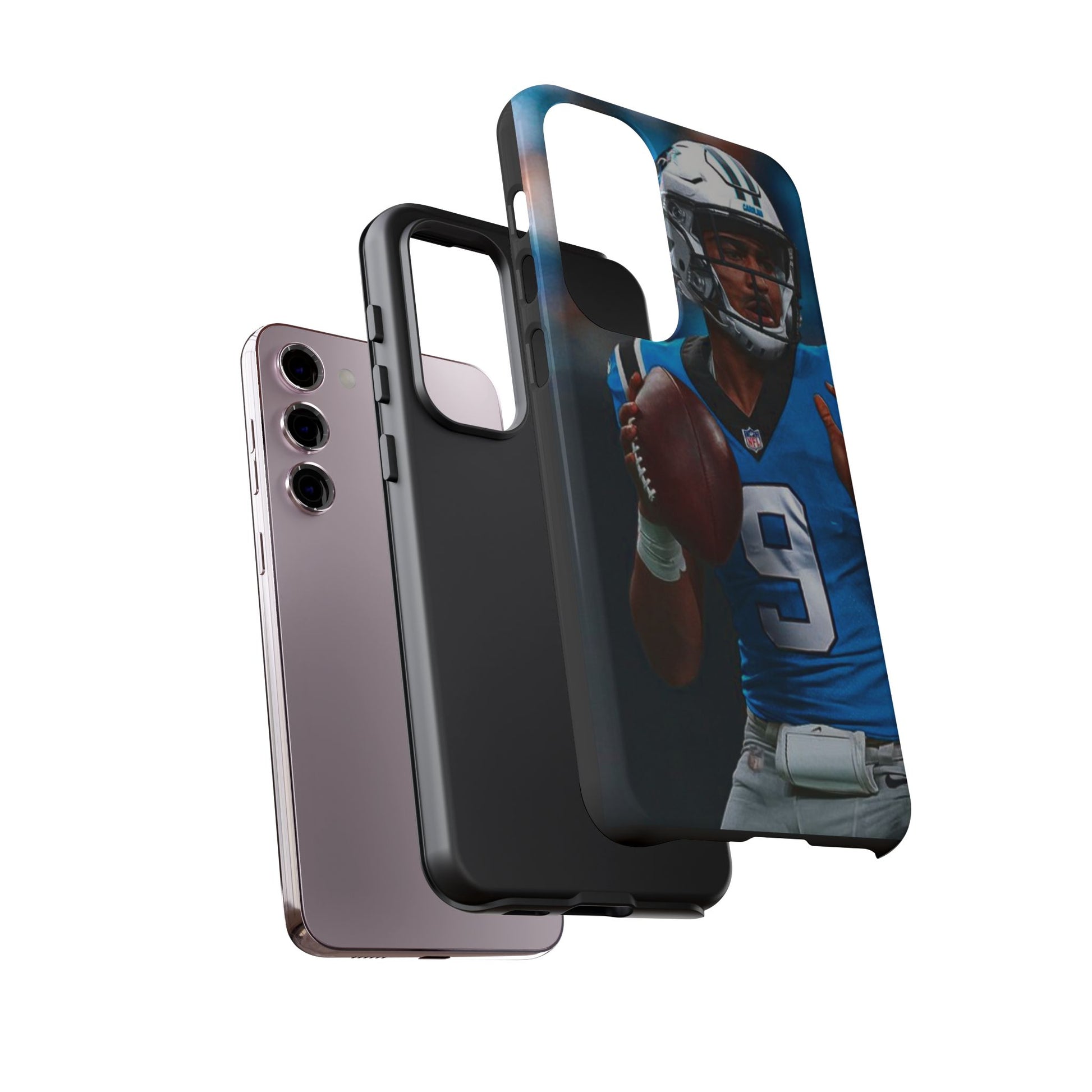 Carolina Panthers Bryce Young Football Tough Cases for iPhones, Samsung, and Pixel