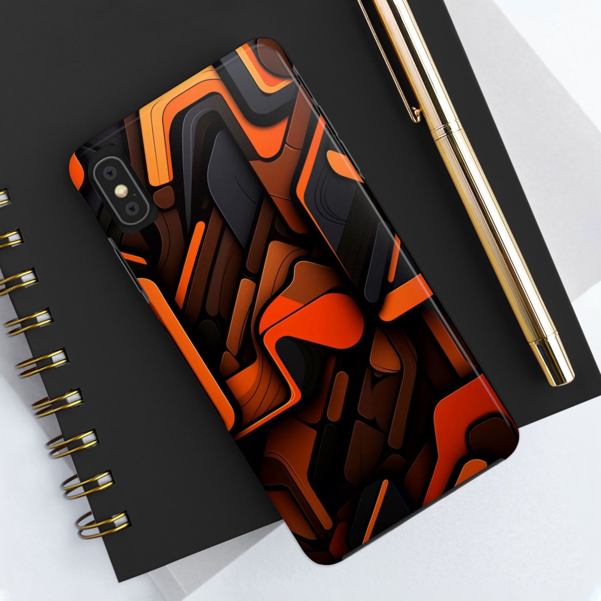 Orange Abstract Art Design Phone Case for Select iPhones & Samsung Galaxy Phones