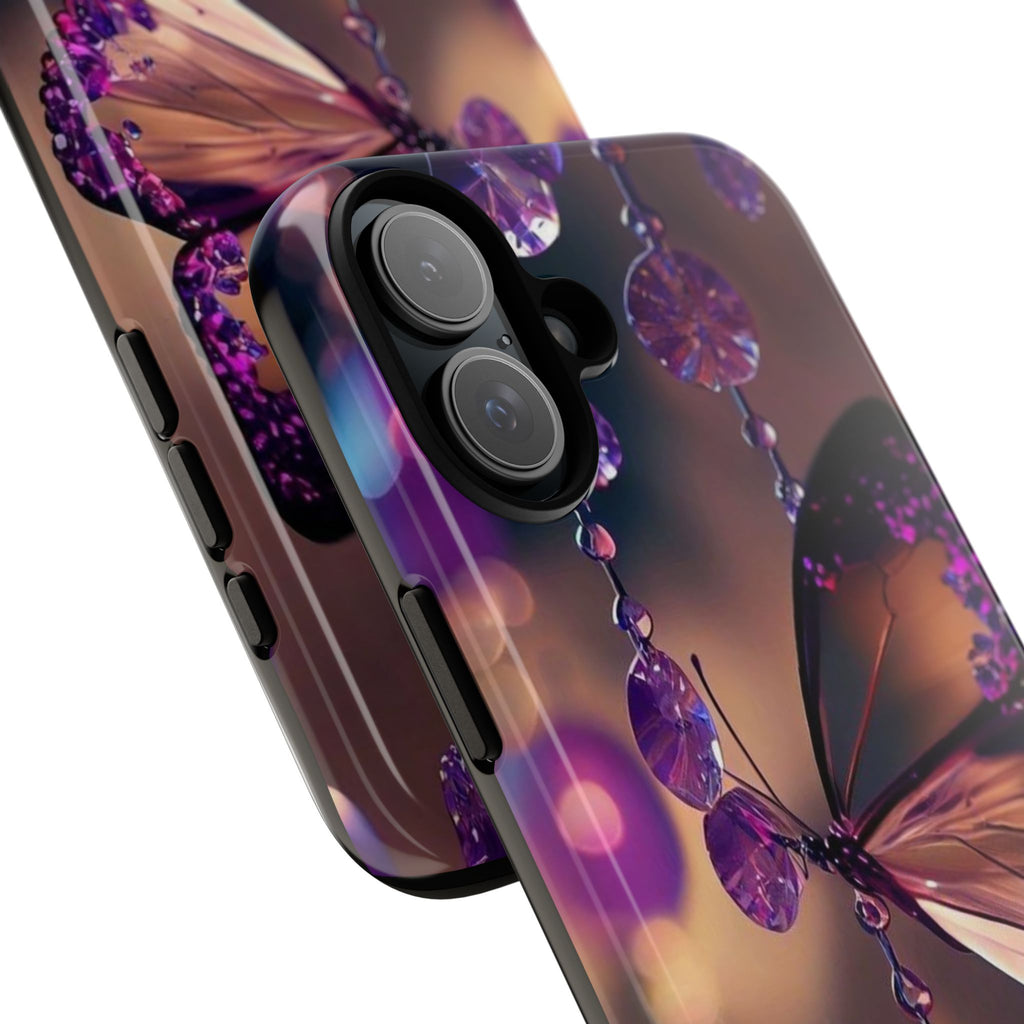 Purple Butterfly Tough Cases for iPhones, Samsung, and Pixel